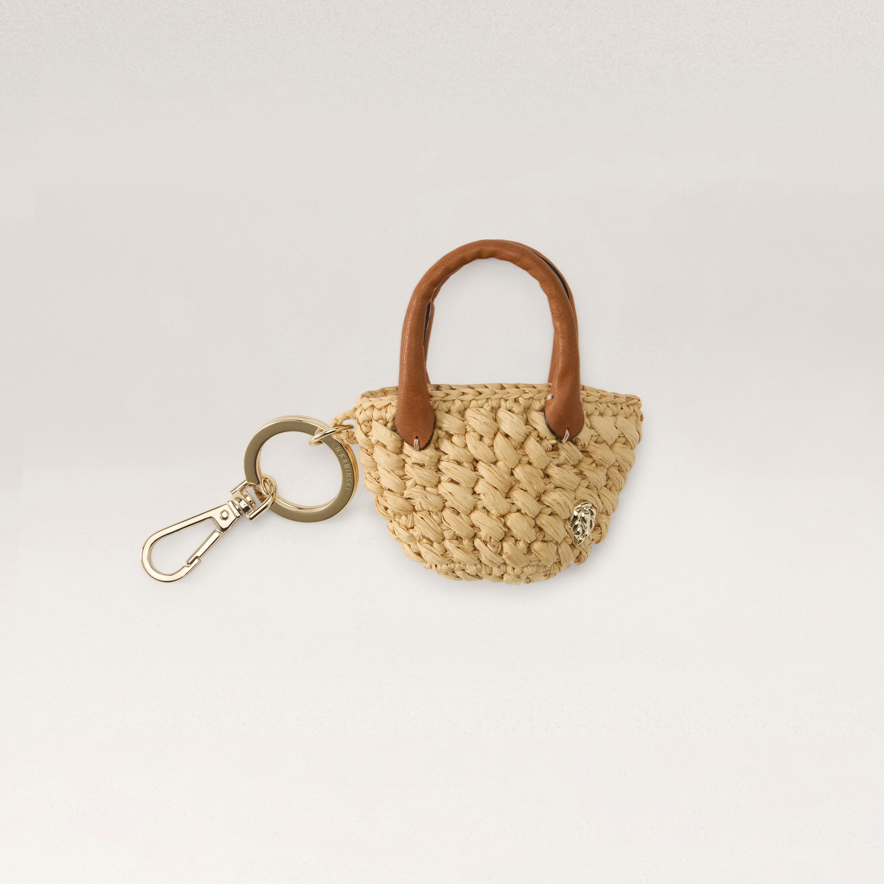 Ampara Raffia Crochet Bag Charm Accessory - Natural/Cotto | Helen