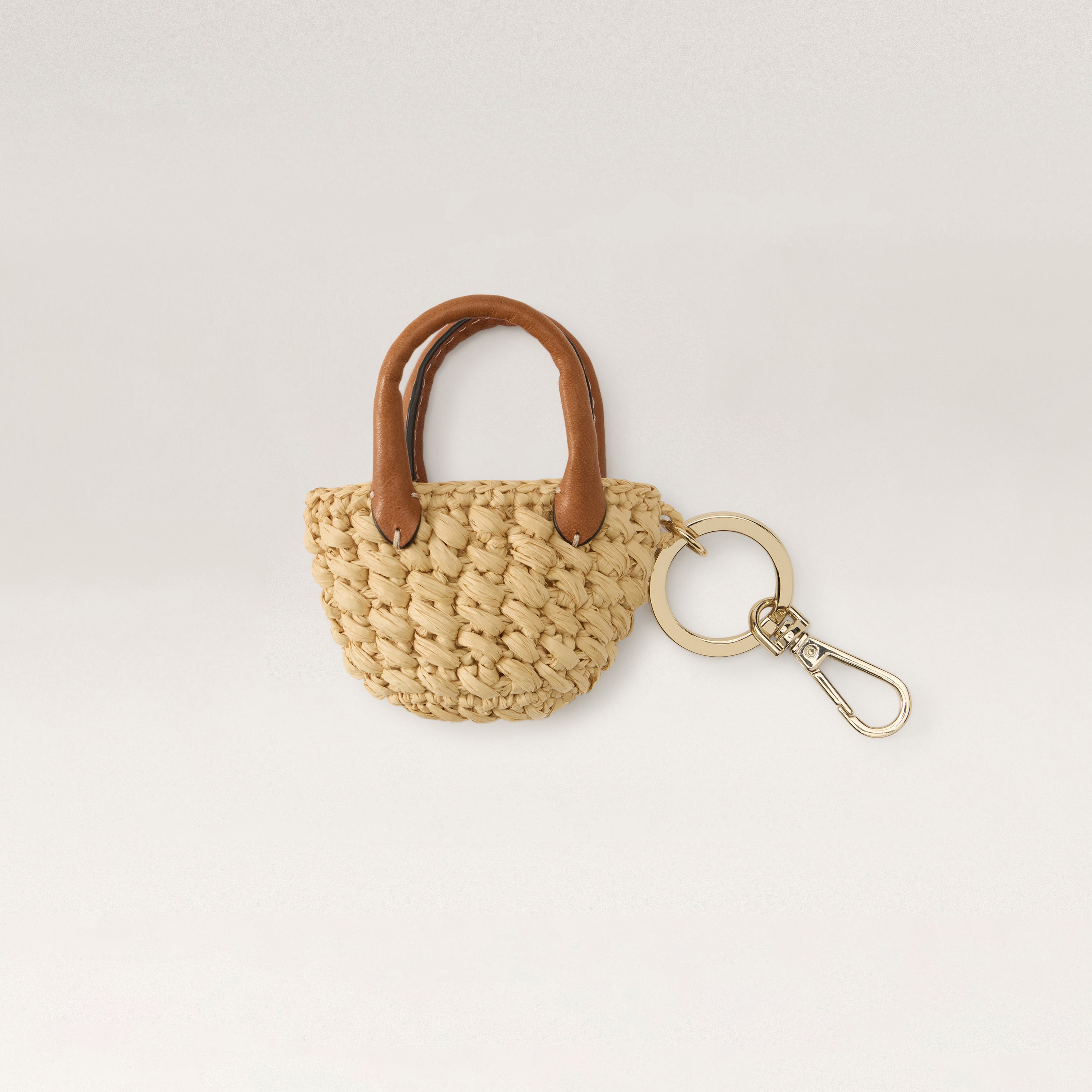 Ampara Raffia Crochet Bag Charm Accessory - Natural/Cotto | Helen