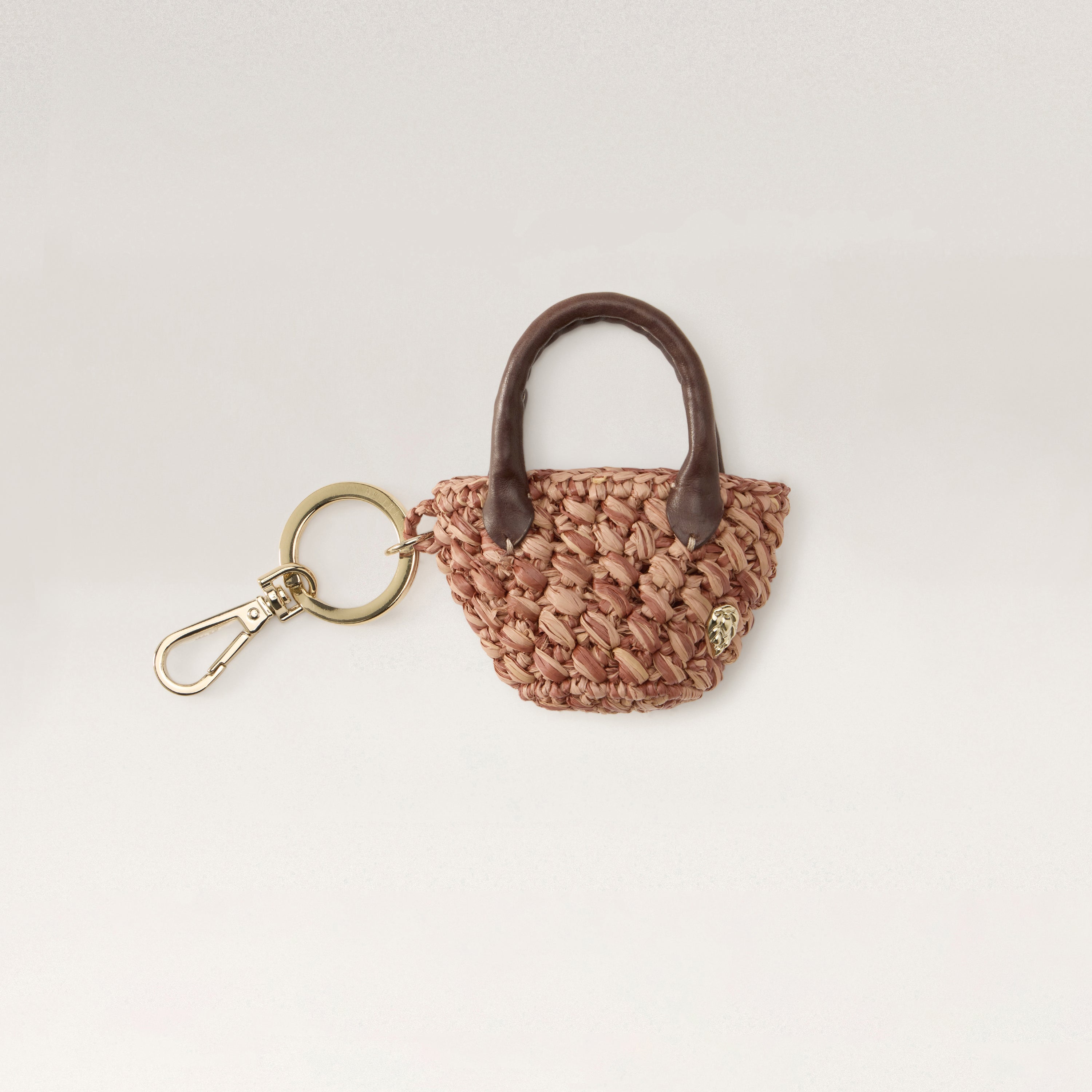Ampara Raffia Crochet Bag Charm - Petal Melange/Chocolate | Helen