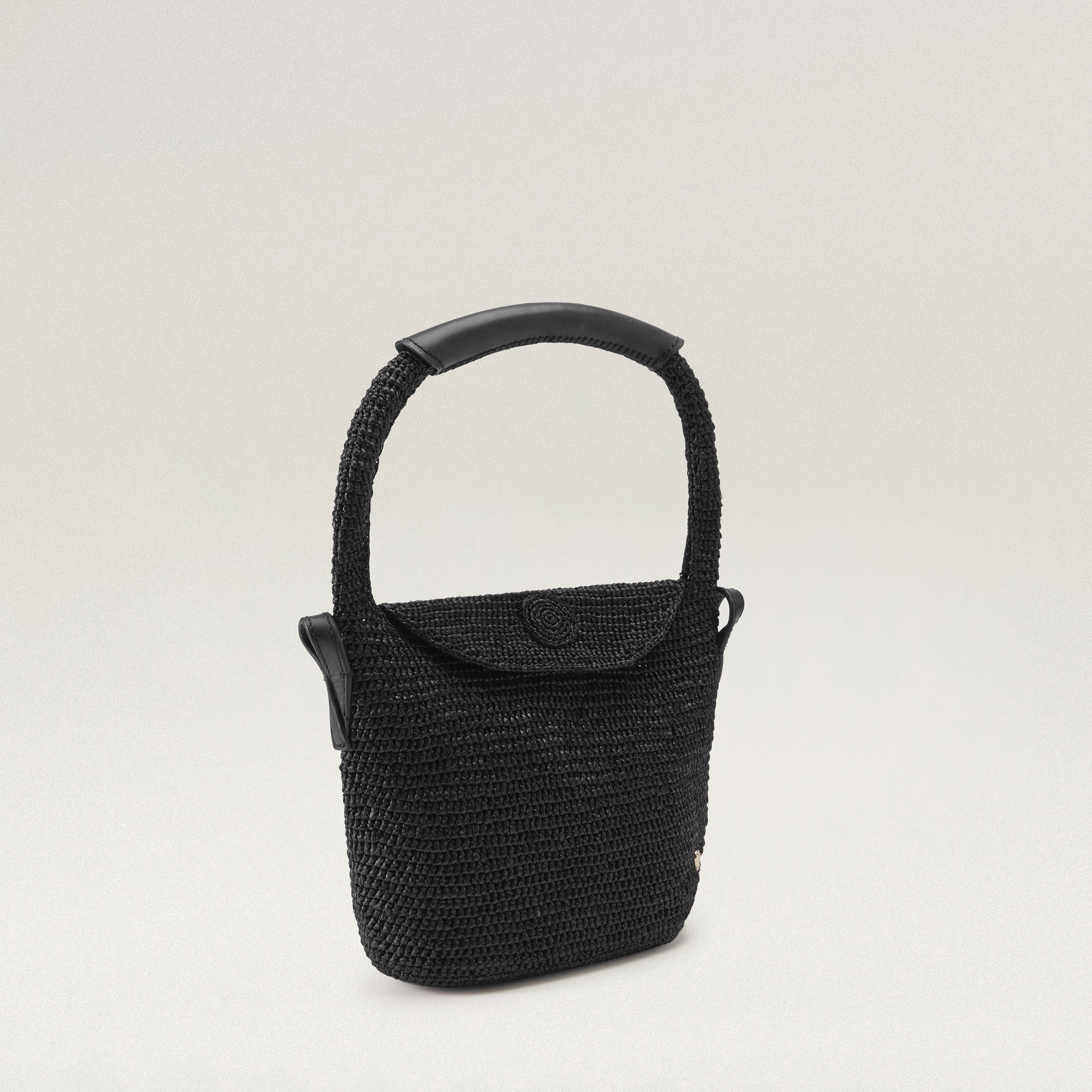 Yala Mini Sac - Charcoal/Black - Small Raffia Bag | Helen Kaminski US