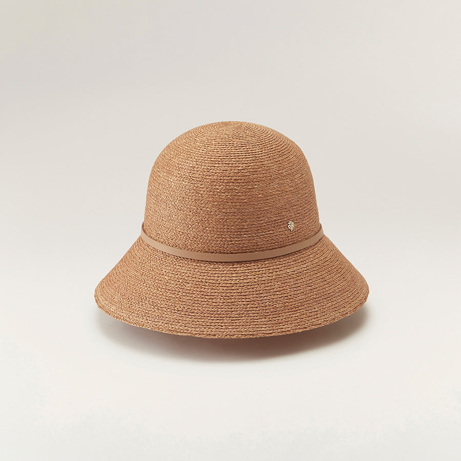 Besa 9 Raffia Braid Cloche - Nougat/Nut - Beige Hat | Helen