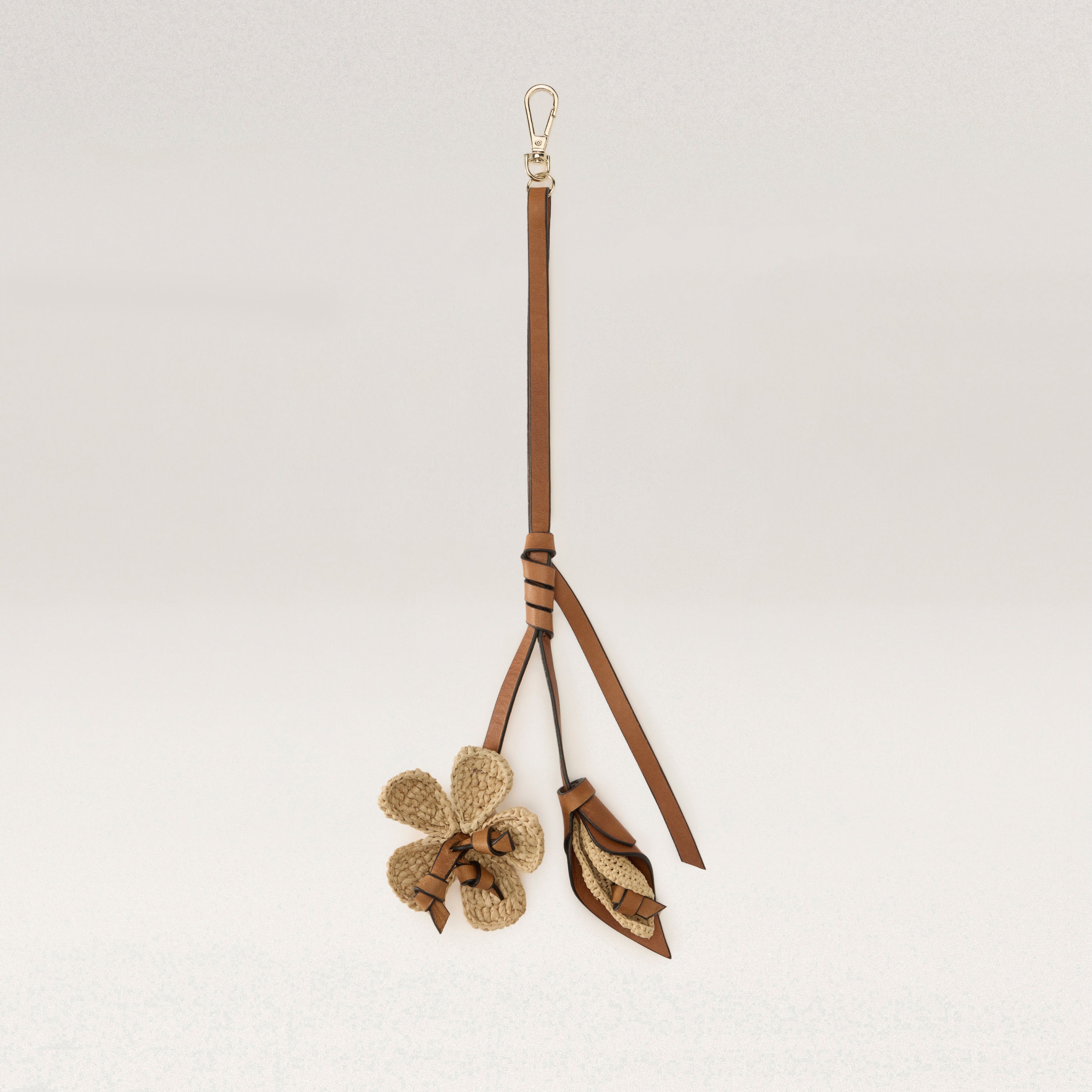 Blossom Raffia Bag Charm - Natural - Beige Bag Accessory | Helen