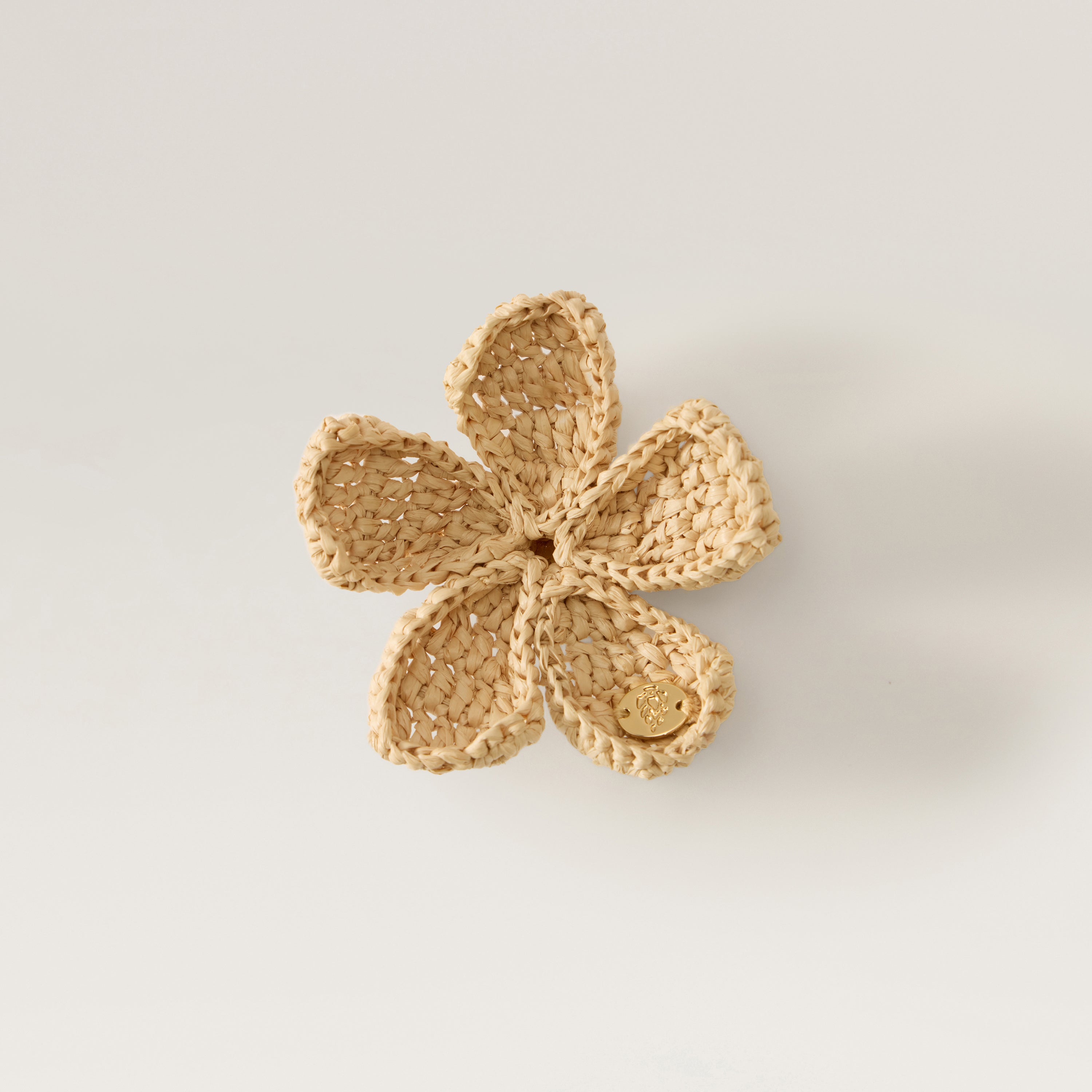 Blossom Raffia Crochet Brooch - Natural - Beige Accessory | Helen