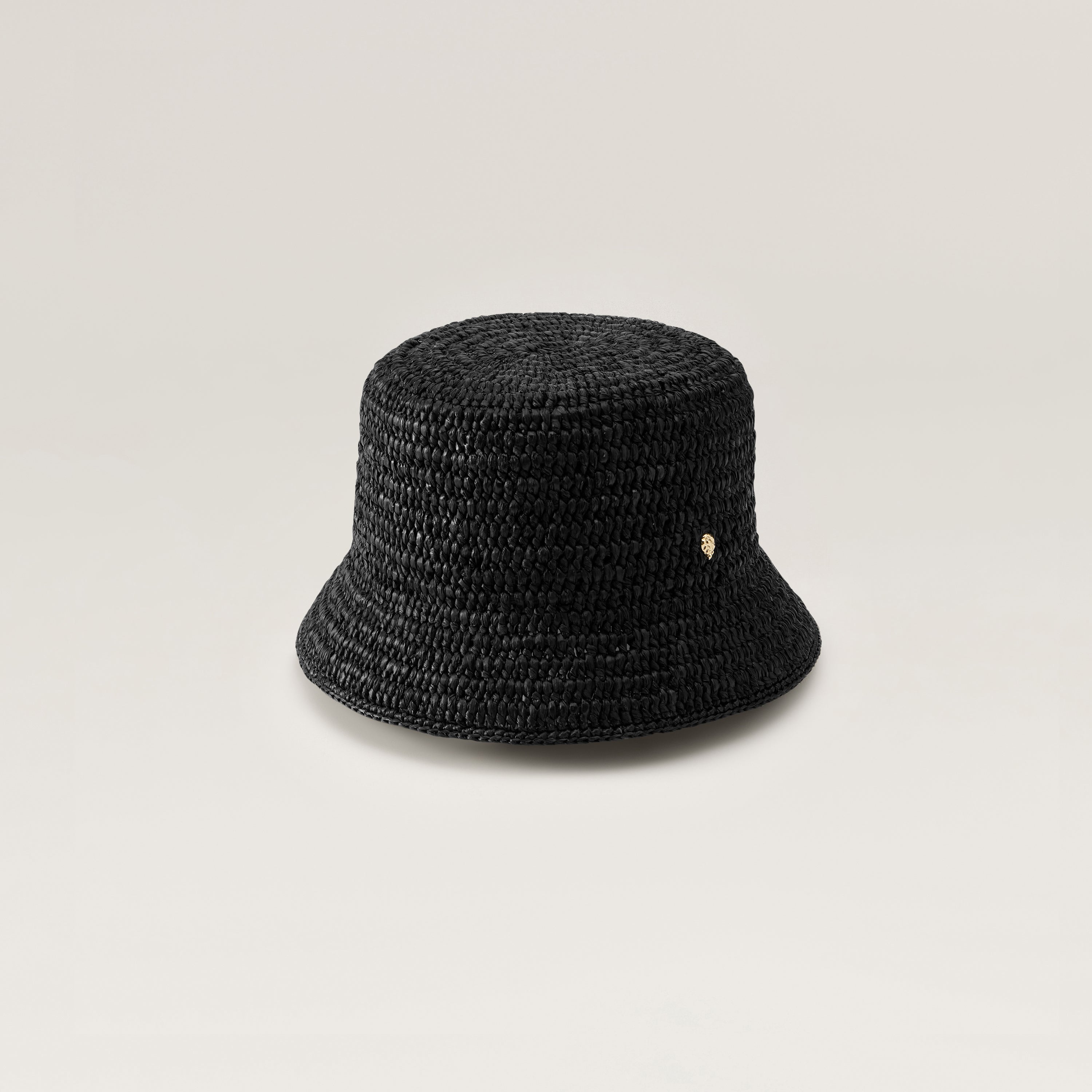 HELEN KAMINSKI ラフィアハット チャコール Chaturi Raffia Crochet Bucket Hat - Charcoal | Helen Kaminski US
