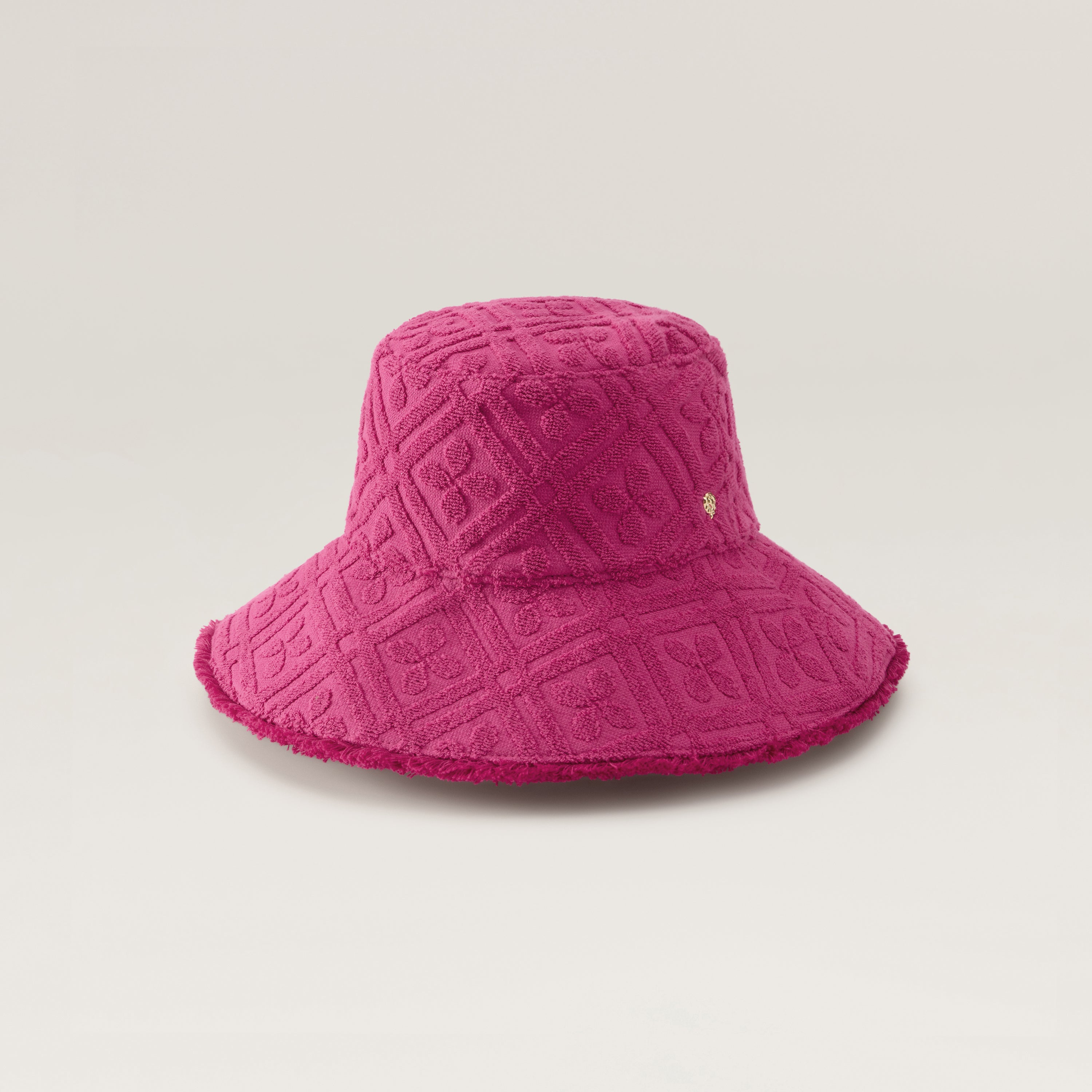 Cintia Cotton Towelling Bucket Hat - Bright Pink | Helen Kaminski US