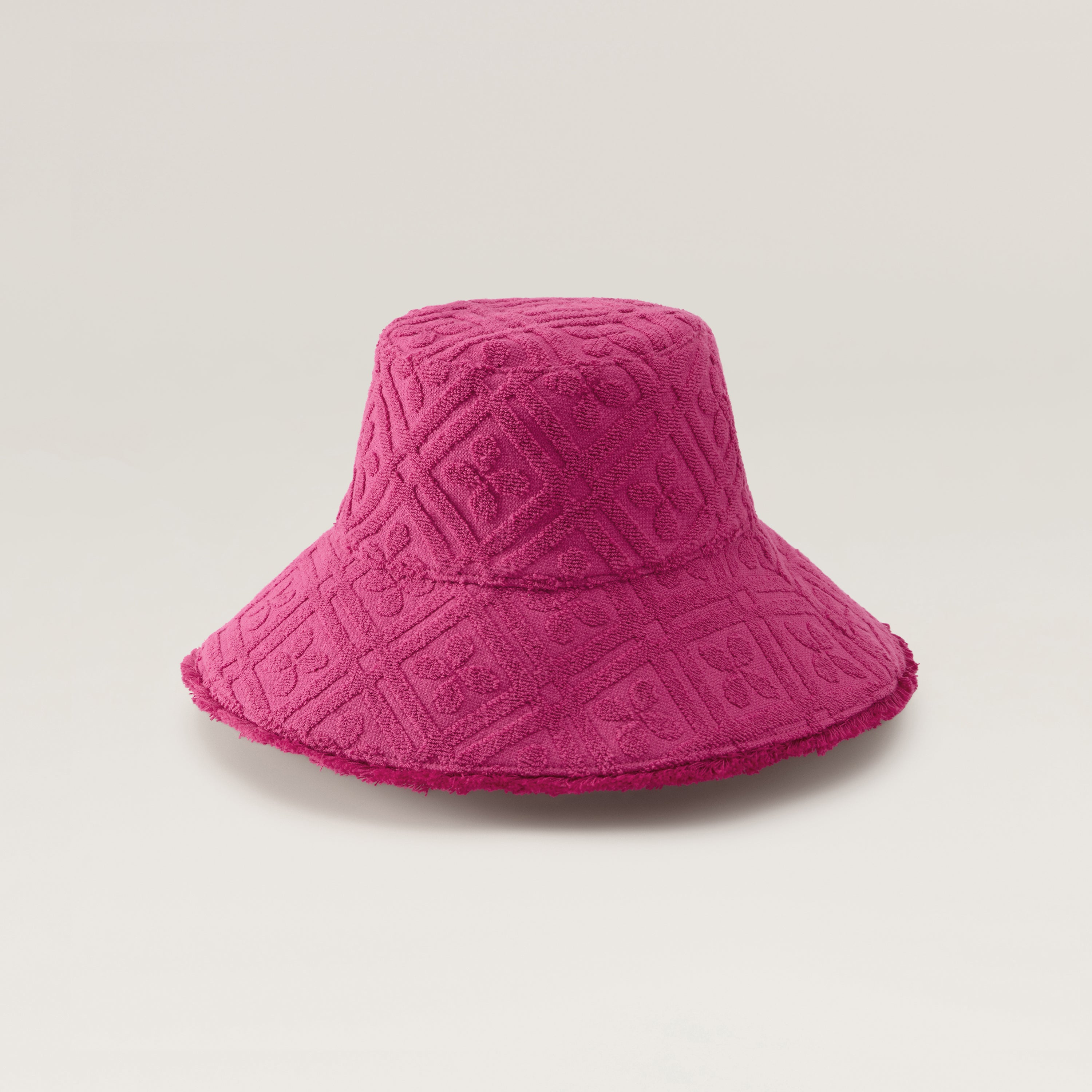 Cintia Cotton Towelling Bucket Hat - Bright Pink | Helen Kaminski US