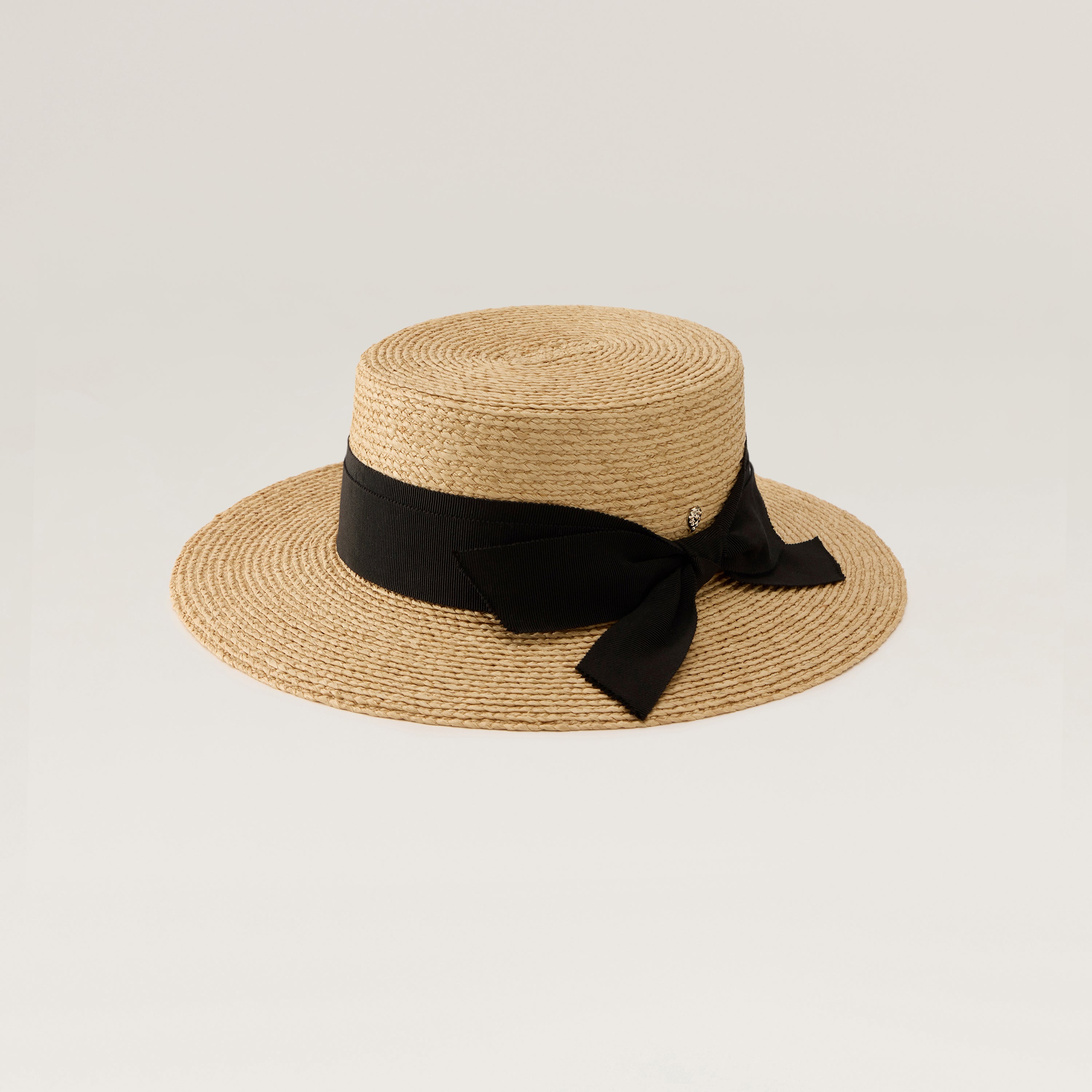 Dulani Raffia Braid Boater Hat - Natural/Black | Helen Kaminski US