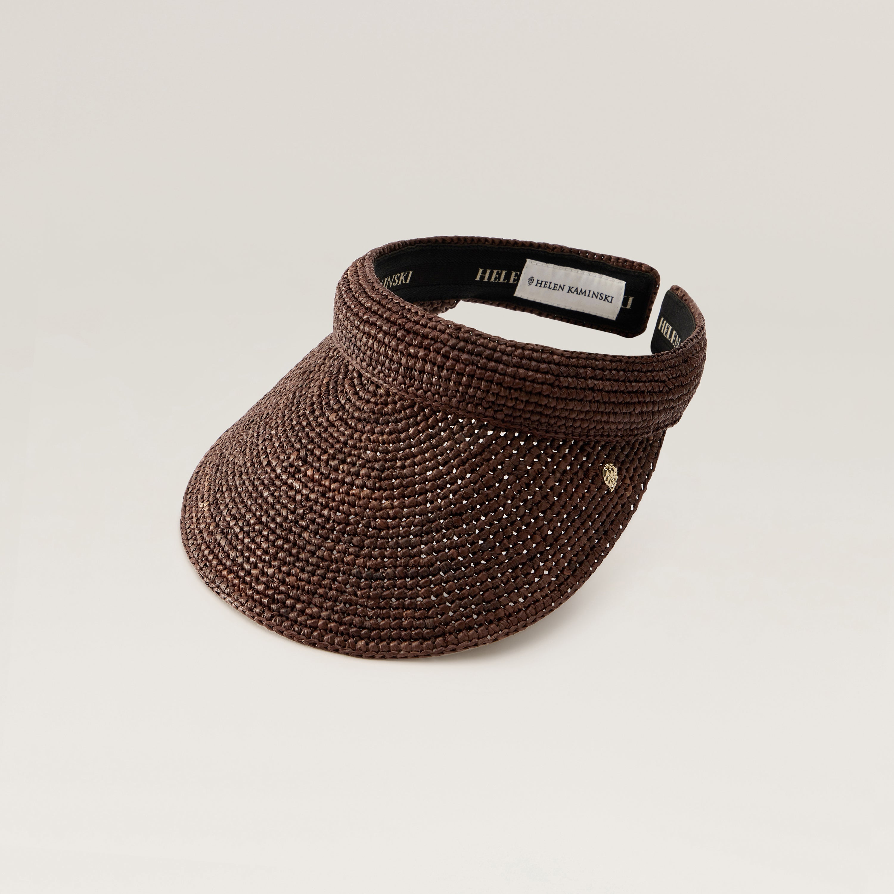 Erin Visor - Chocolate - Brown Raffia Crochet Hat | Helen Kaminski US