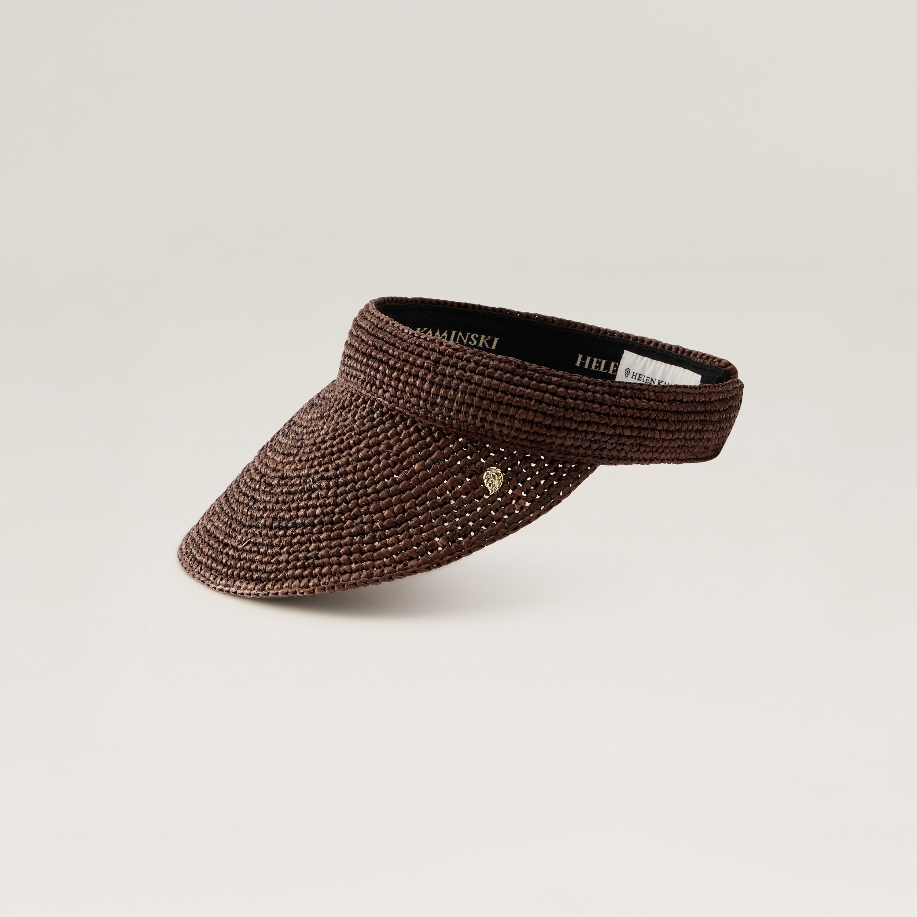 Erin Visor - Chocolate - Brown Raffia Crochet Hat | Helen Kaminski US
