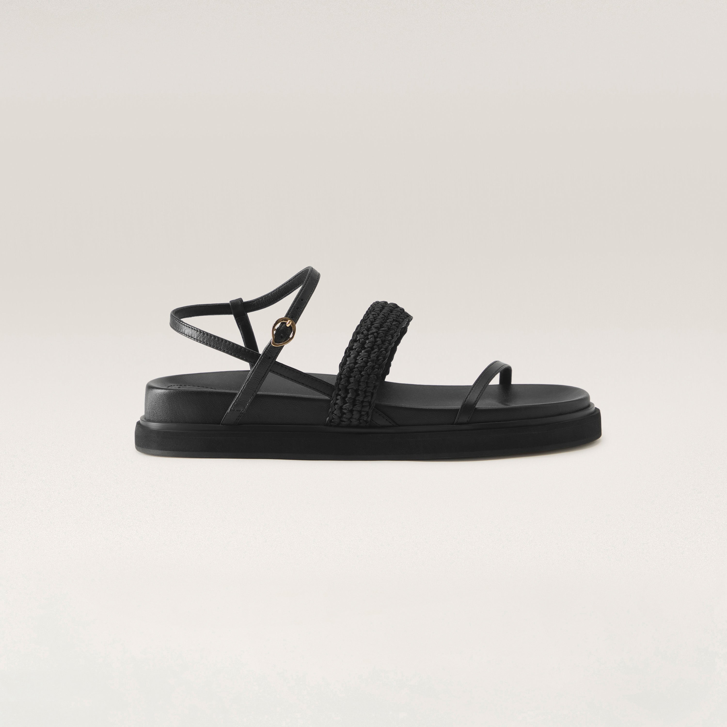 【HELLEN KAMINSKI 】モダンなストラップサンダル Beryl Slide Beryl Slide Flats Sandal Charcoal/Black - Helen Kaminski US