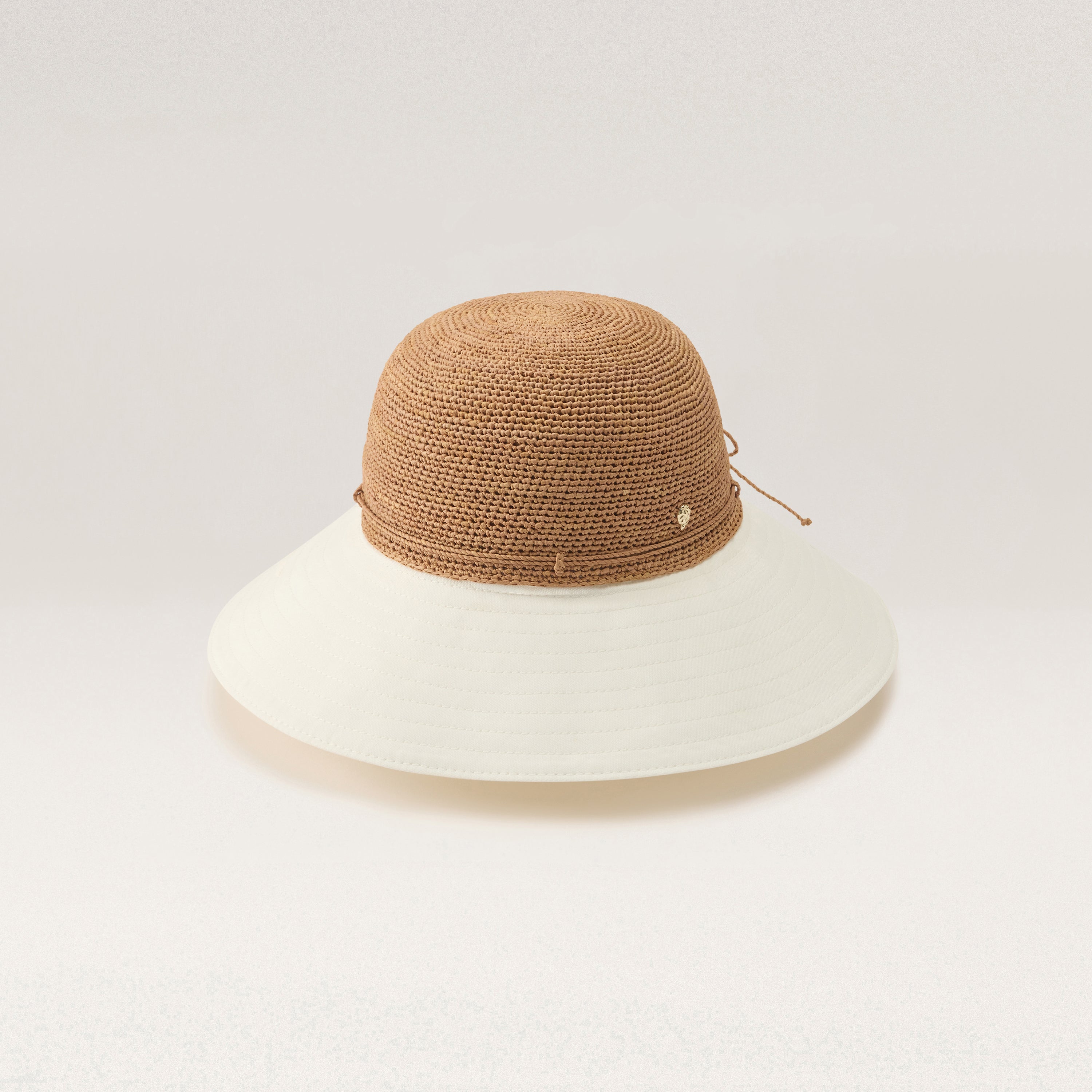 Shop the Kalola Round Crown Hat in Nougat/Off White | Helen Kaminski