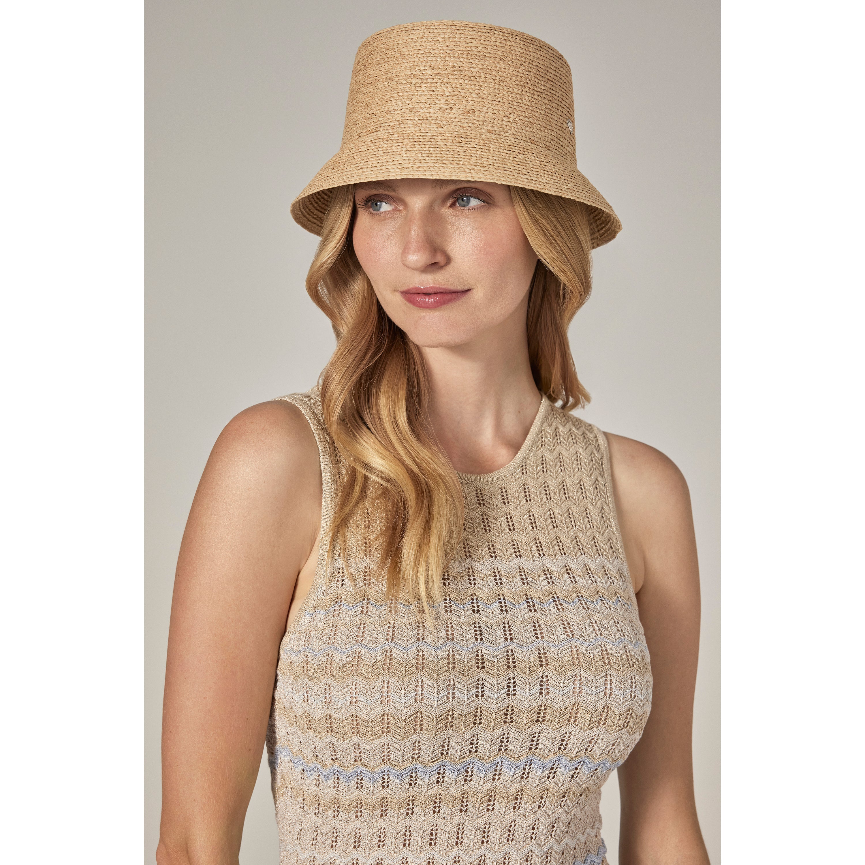 Malia Fine Braid Raffia Bucket Hat - Natural | Helen Kaminski US