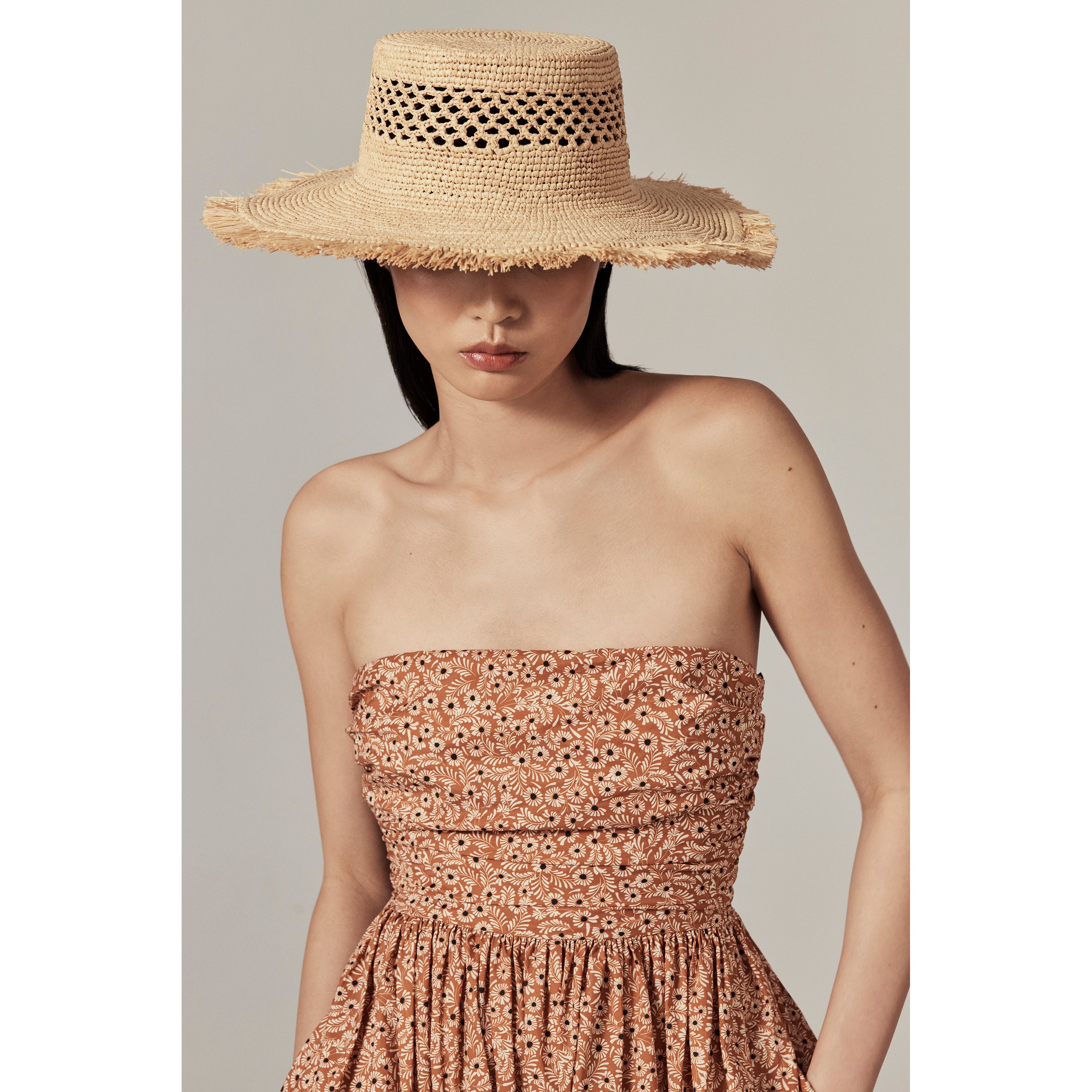 Ivy Raffia Boater Hat - Natural | Helen Kaminski US