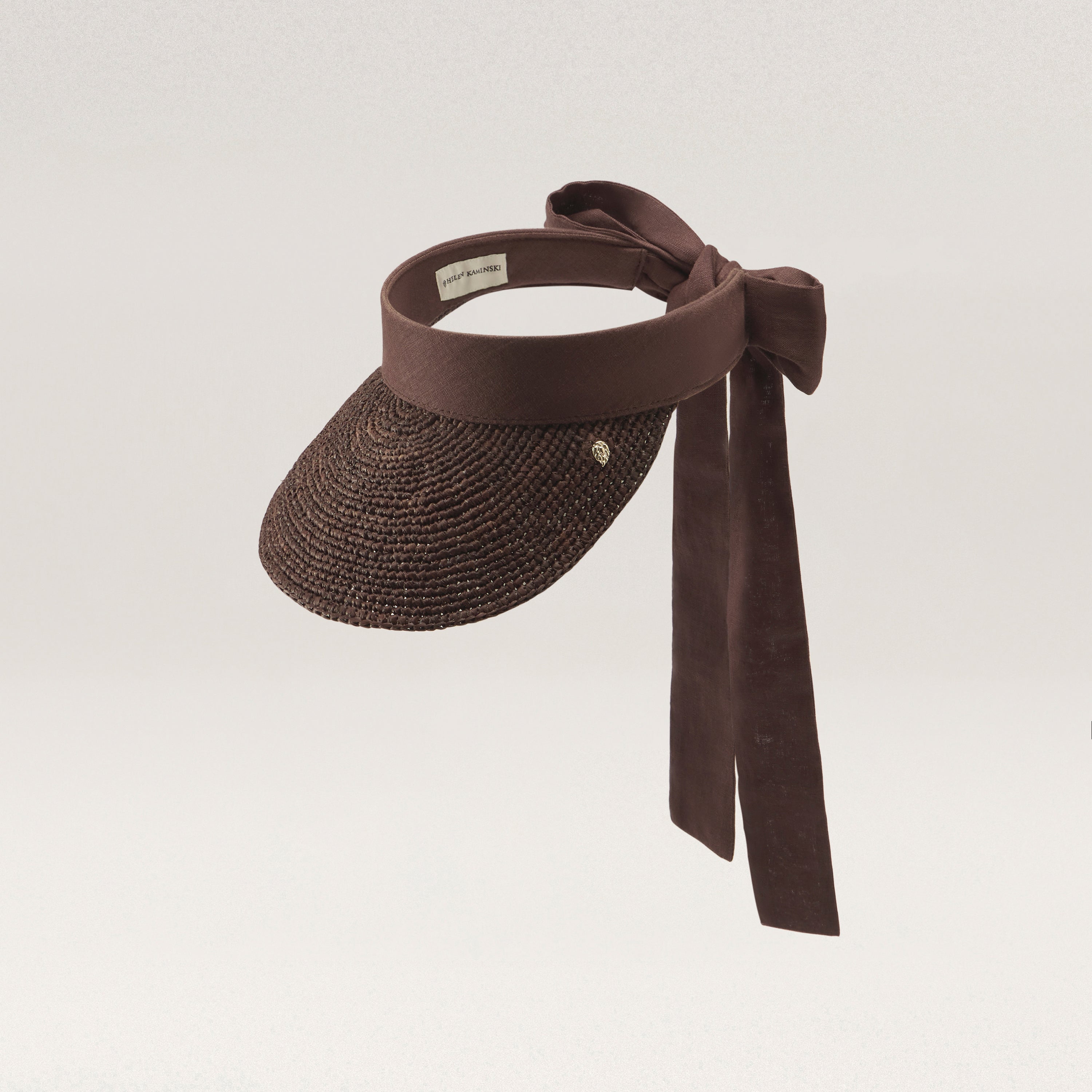 Buy Parker Raffia Peak Visor - Chocolate - Helen Kaminski