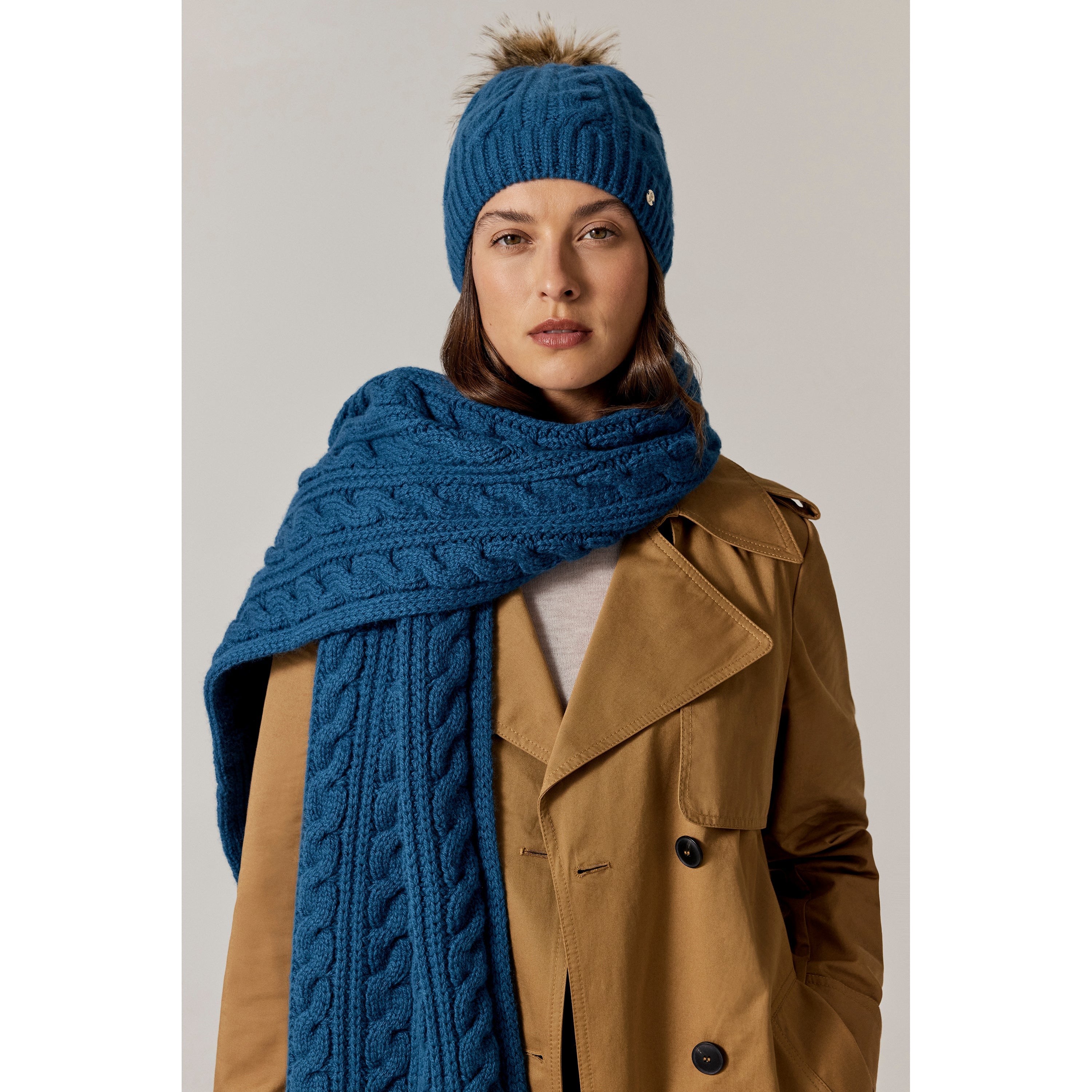 Buy Nolan Wool Blend Beanie - Aegean - Helen Kaminski