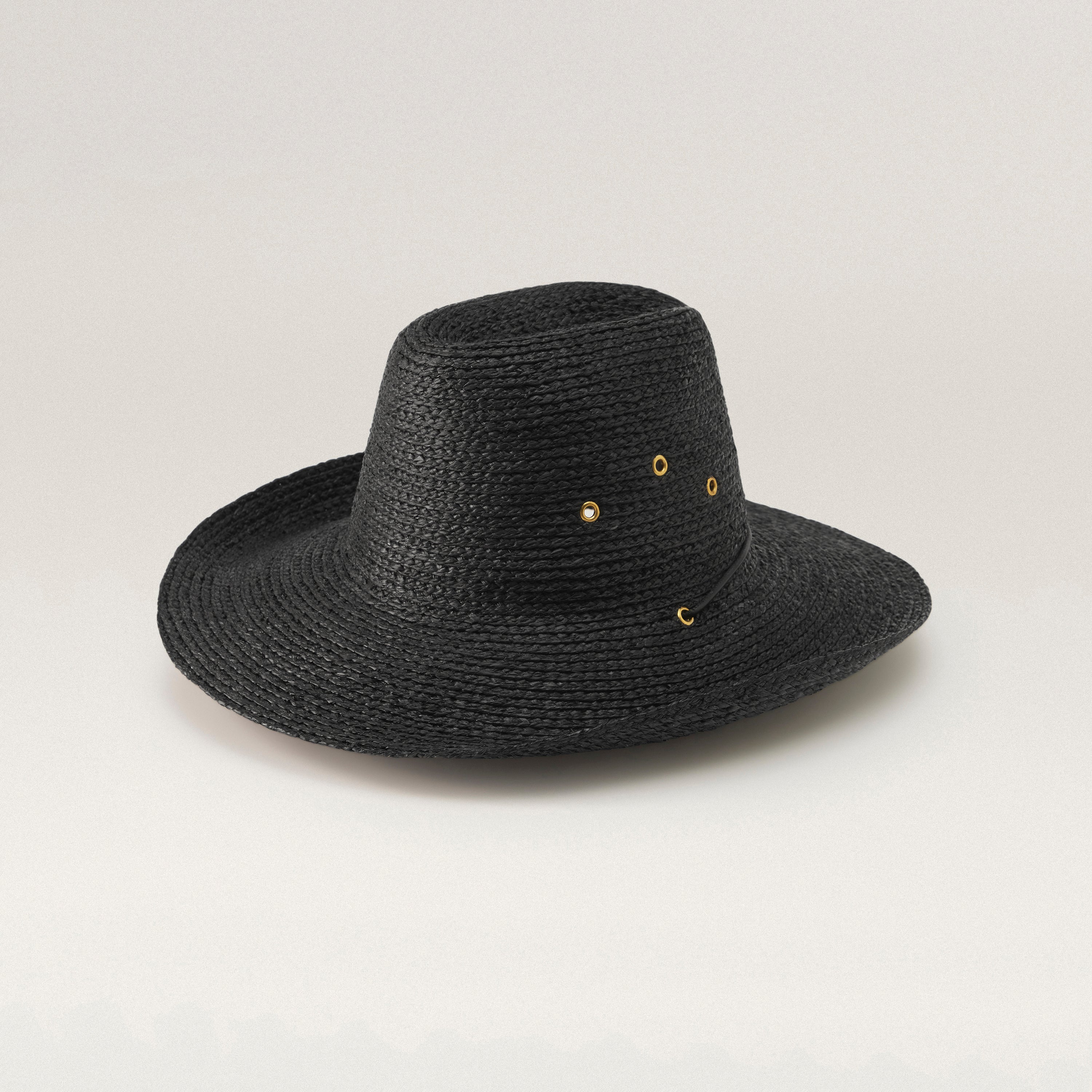 Shop the Madison Raffia Braid Fedora Hat in Charcoal | Helen Kaminski