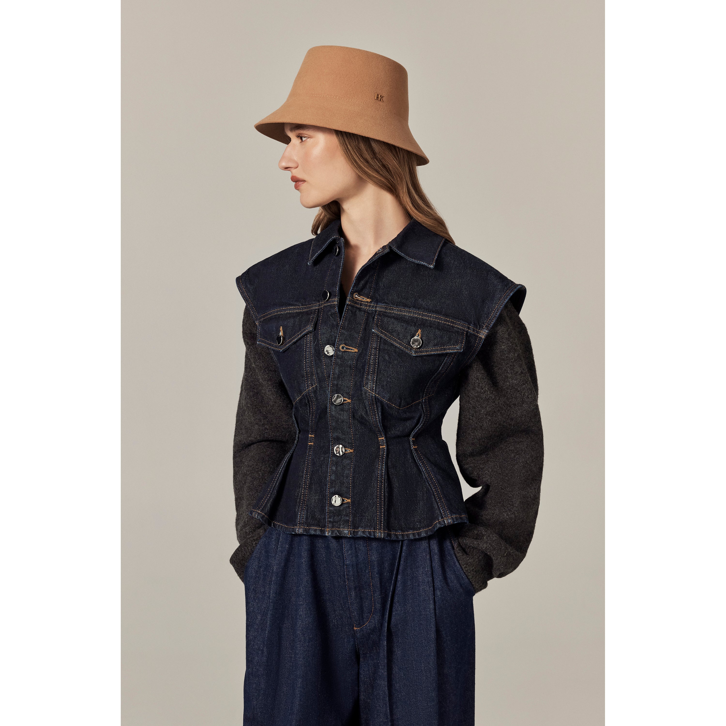 Buy Petra Conscious Wool Bucket - Camel - Helen Kaminski