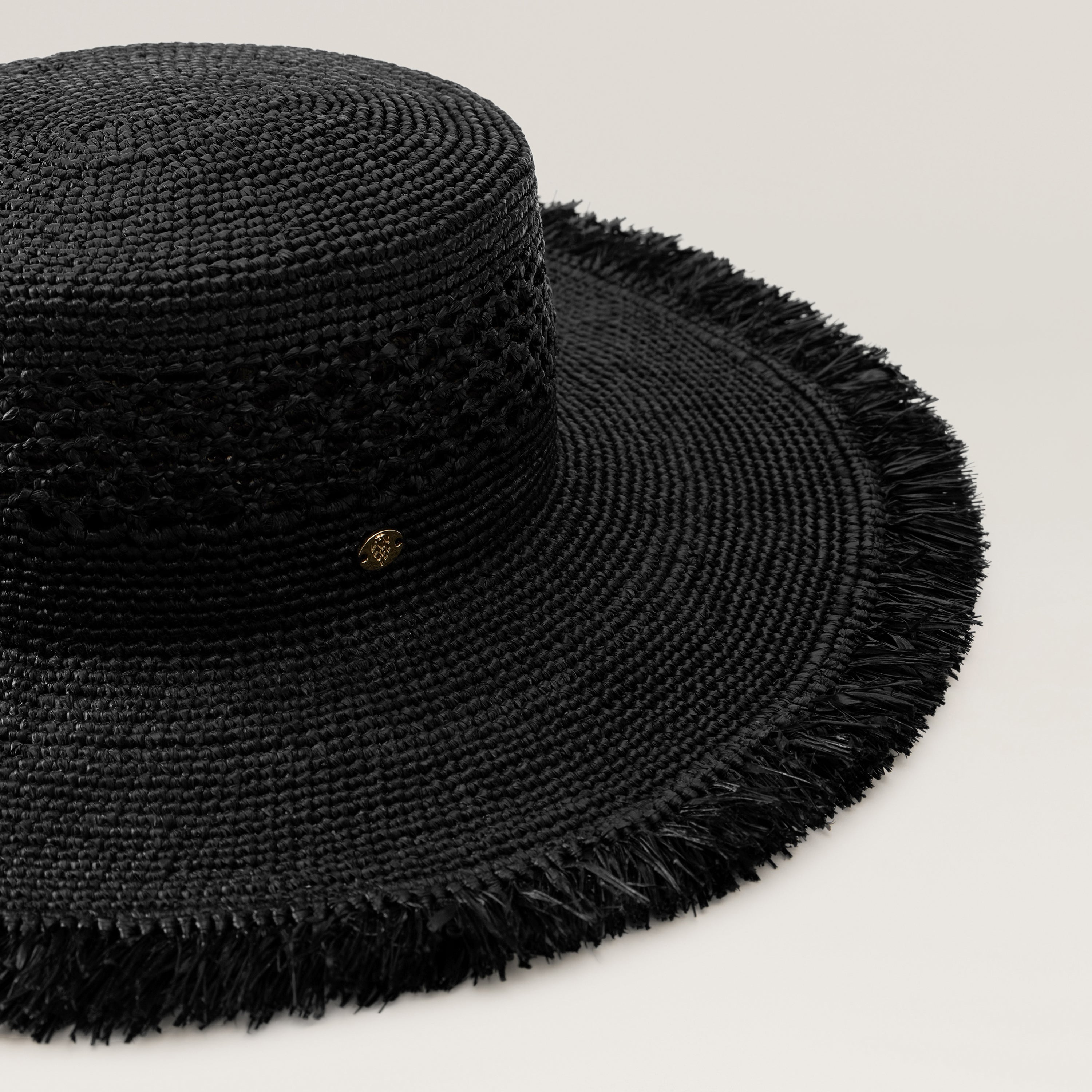 Ivy Raffia Boater Hat - Charcoal | Helen Kaminski US