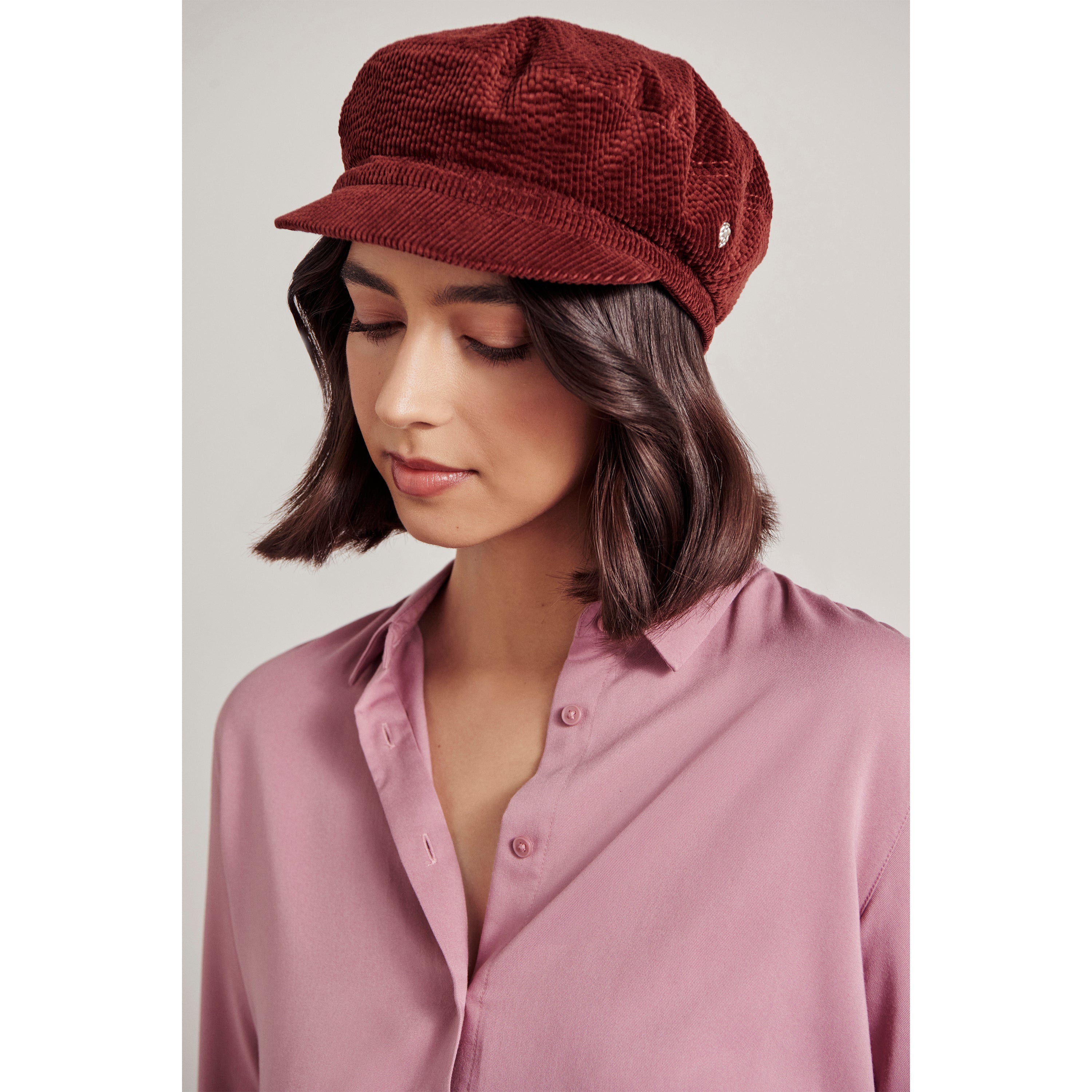 Alto 6 Classic Cloche Hat in Deep Rust - Helen Kaminski AU