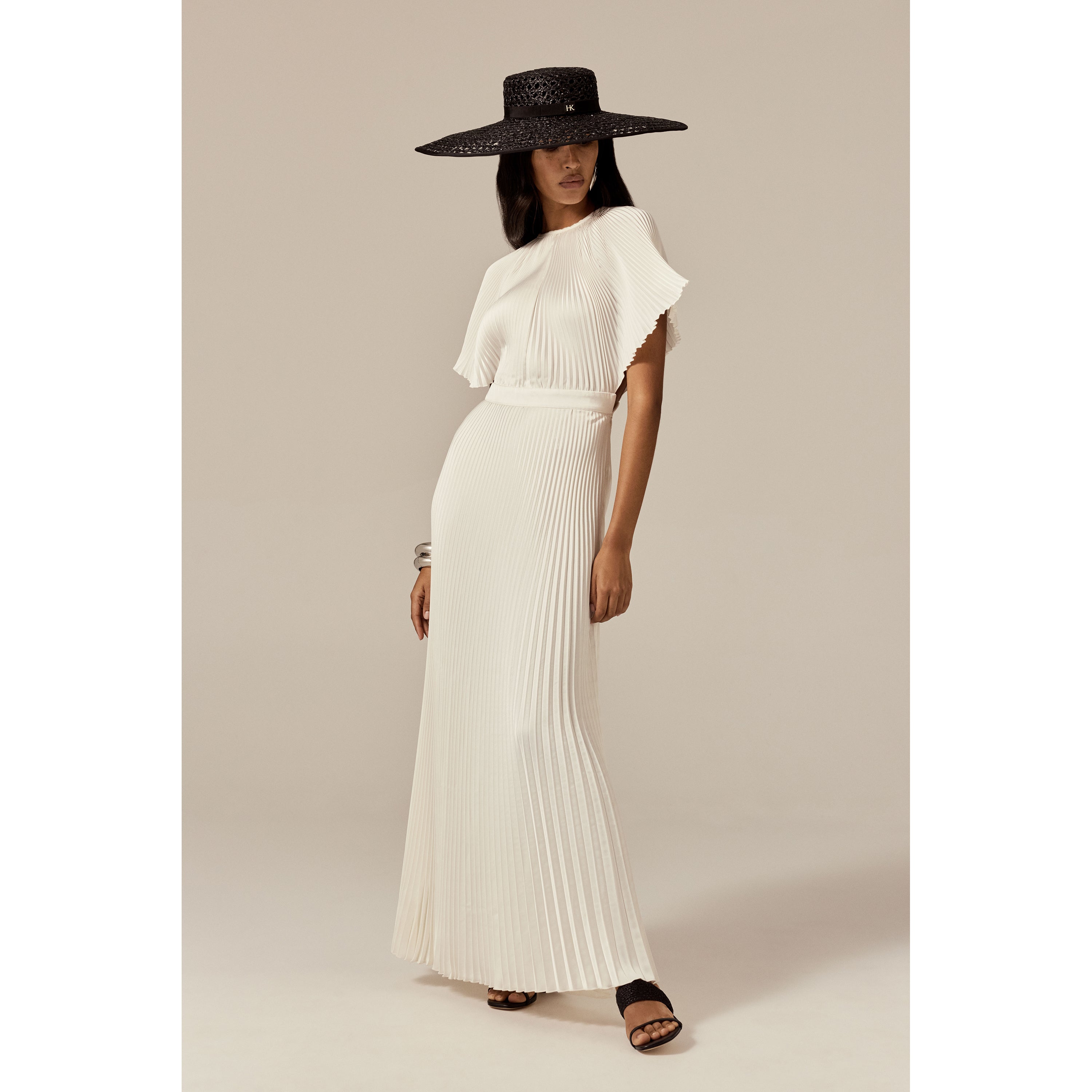 Kavya Raffia Lace Boater Hat - Charcoal | Helen Kaminski US