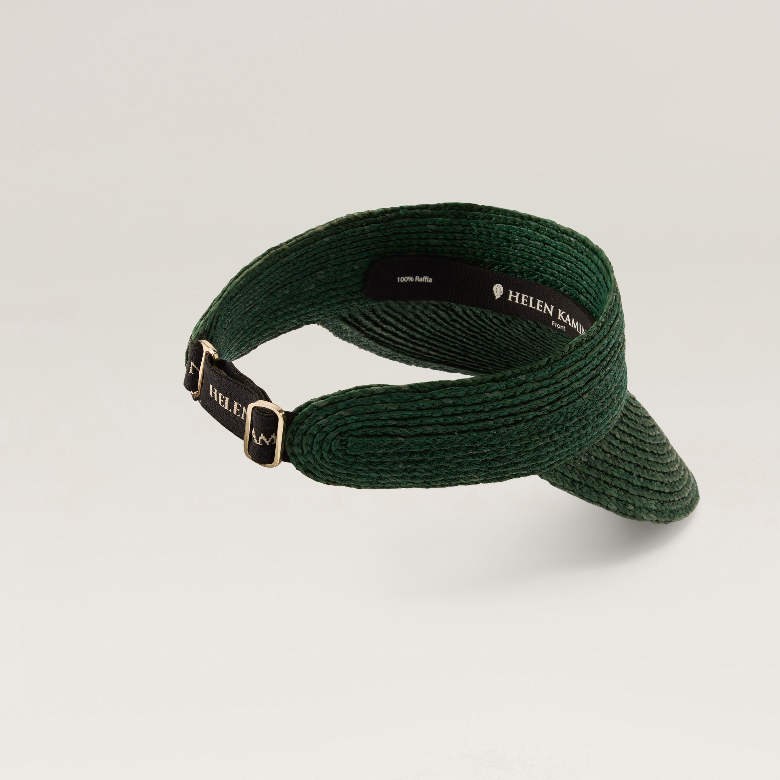 Kenna Raffia Braid Visor - Emerald - Green Hat | Helen Kaminski US