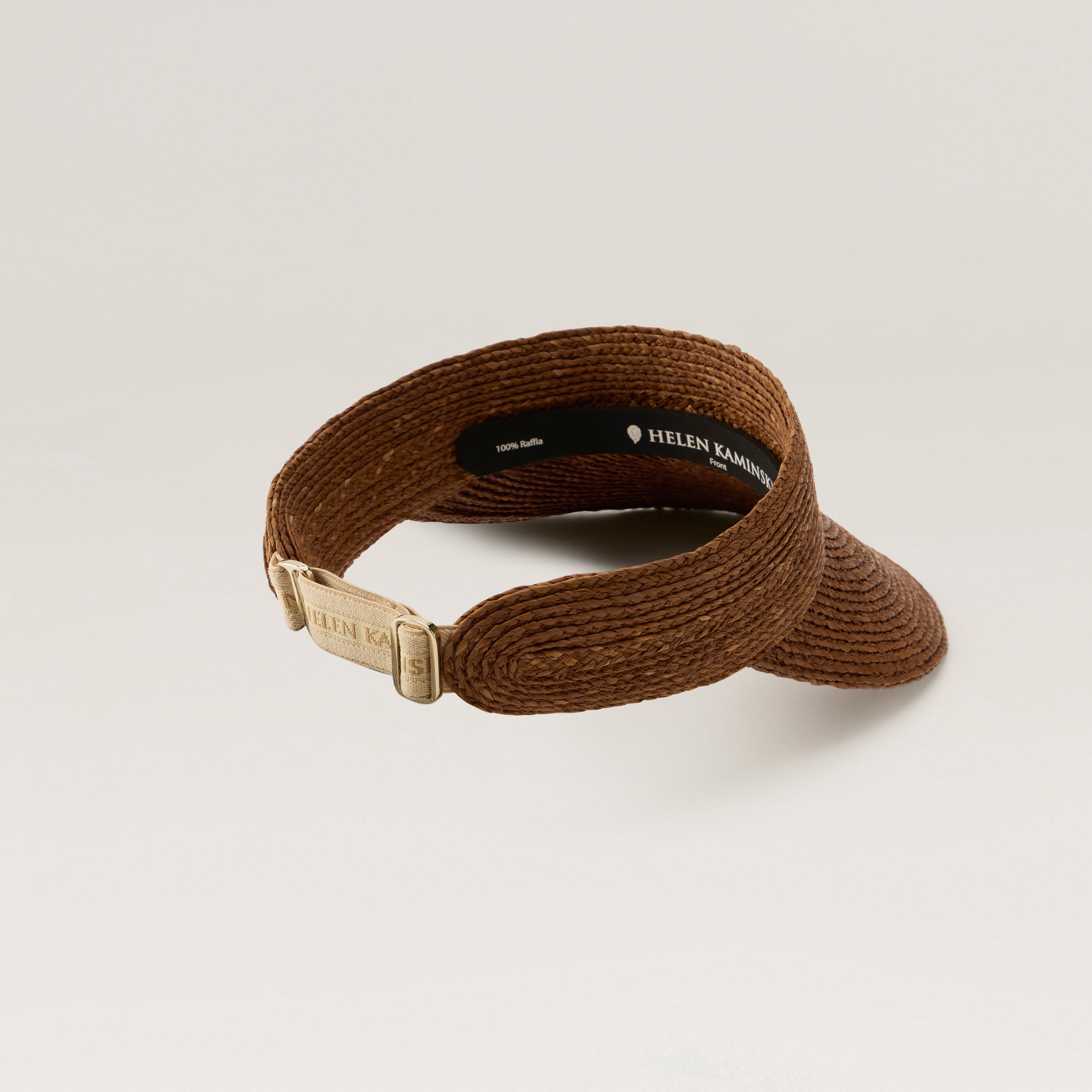 Kenna Raffia Braid Visor - Nutshell - Brown Hat | Helen Kaminski US