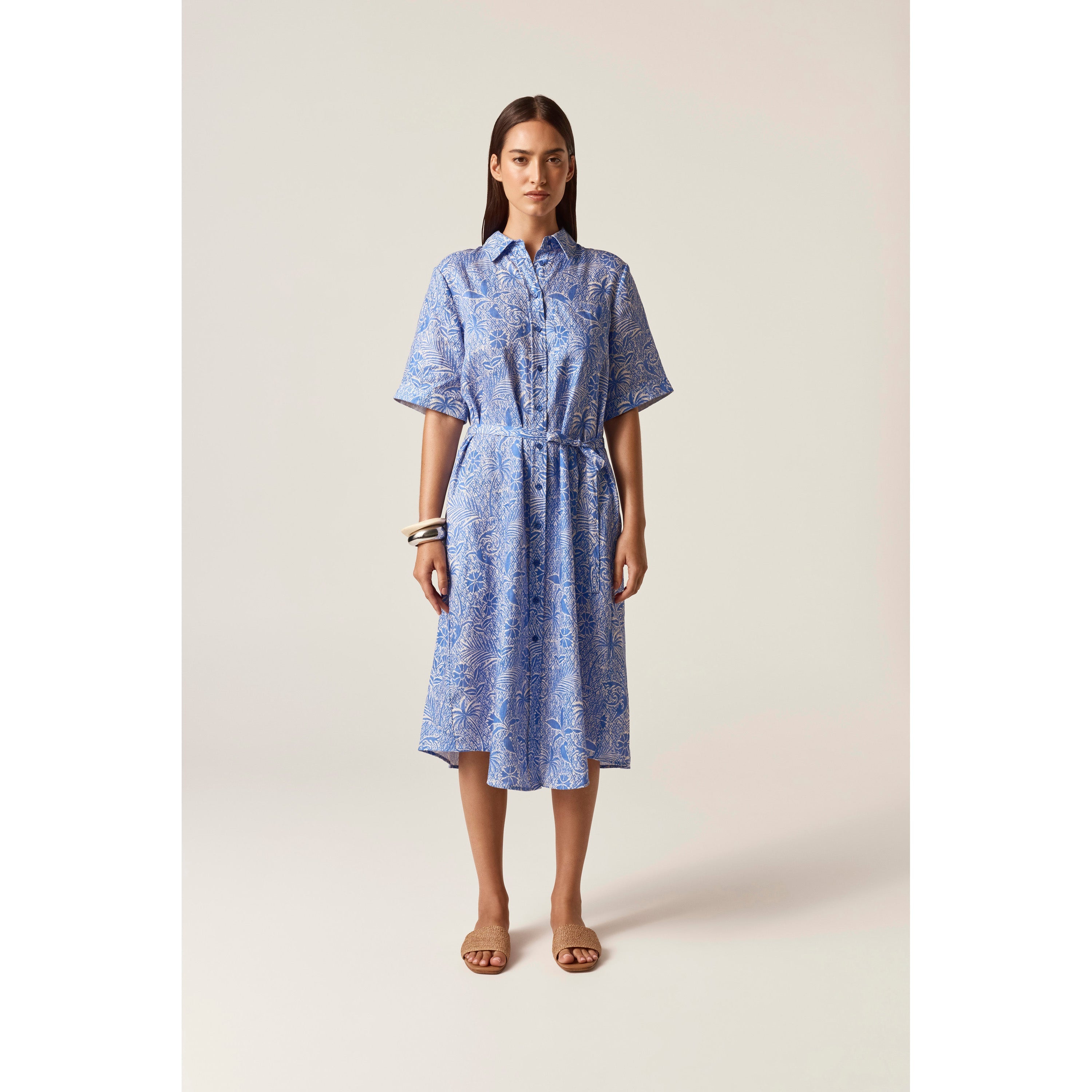 Helen Kaminski Women's Linen Print Shirt Dress Apparel