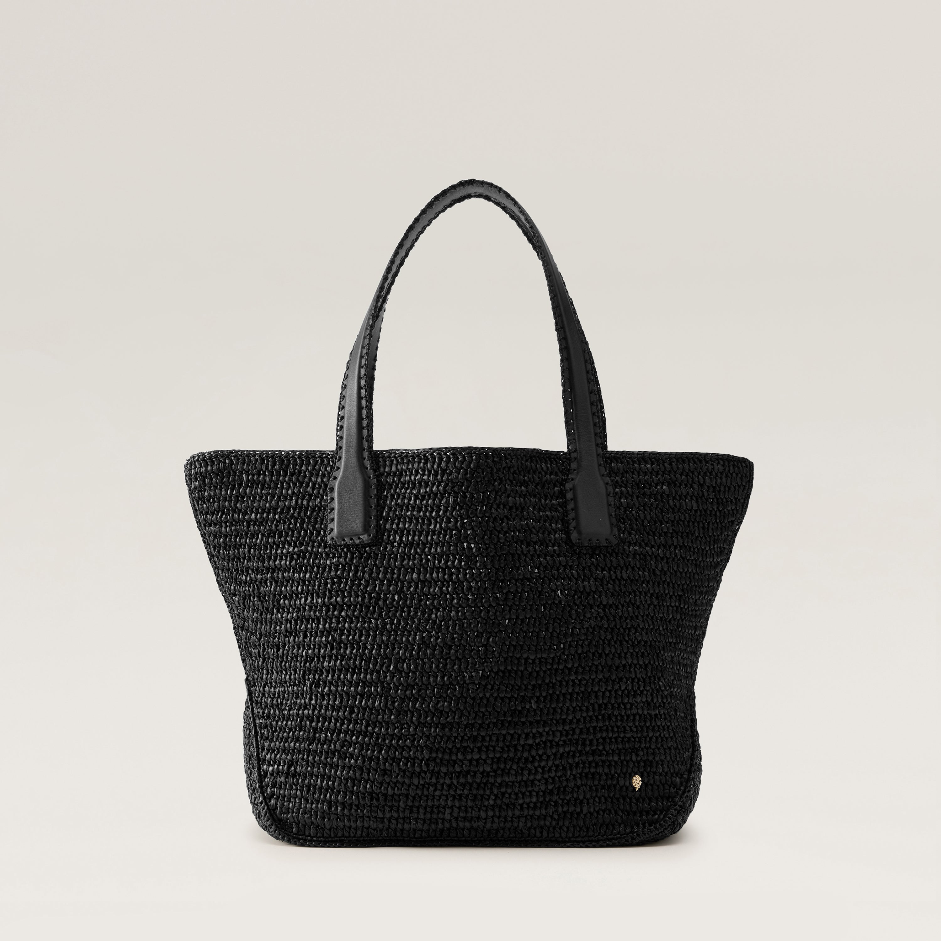 バッグ TRES Black Tote Horn Toggle Braided y2k Liyoni_Raffia_Crochet_Tote-
