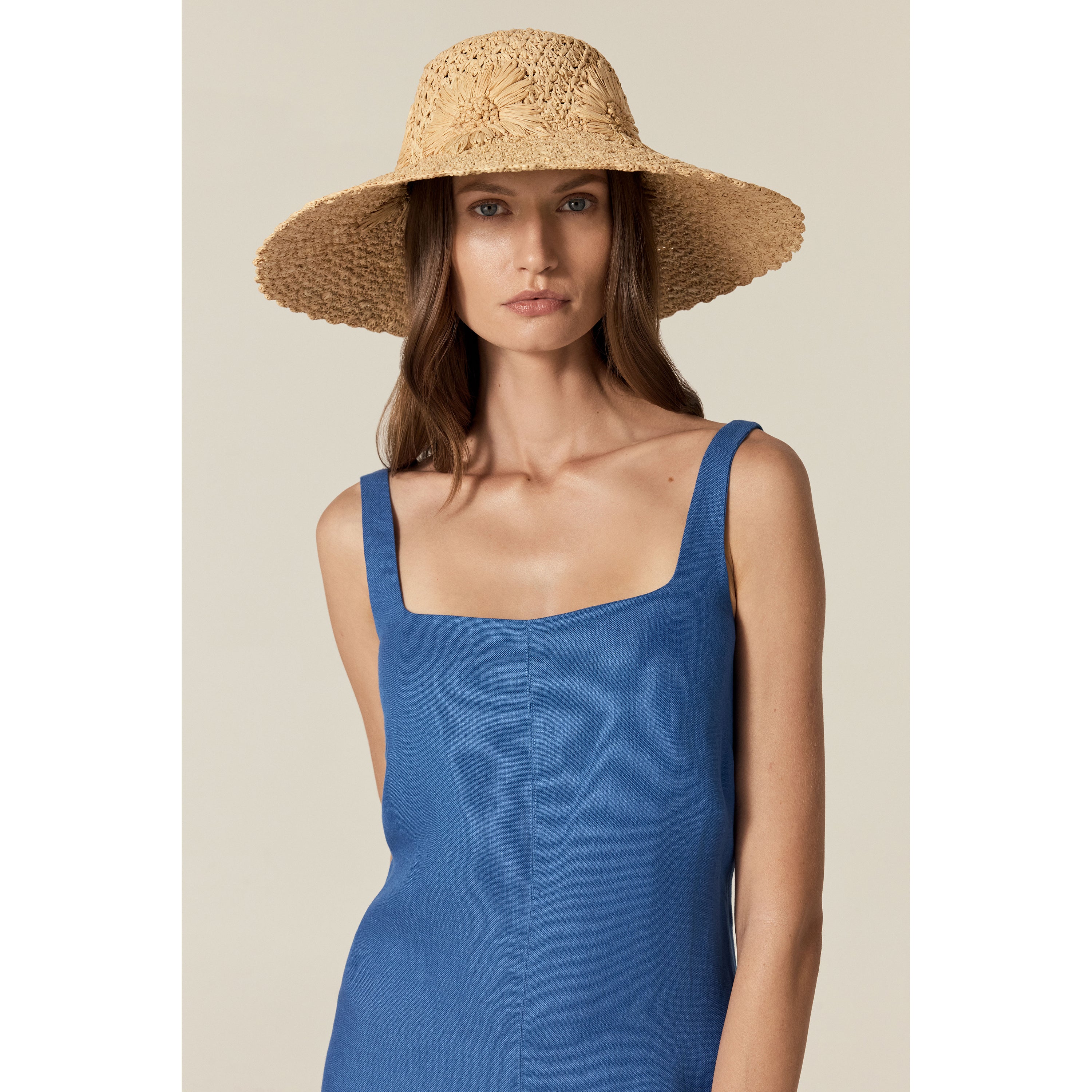 Nadia Raffia Crochet Sun Hat - Natural | Helen Kaminski US
