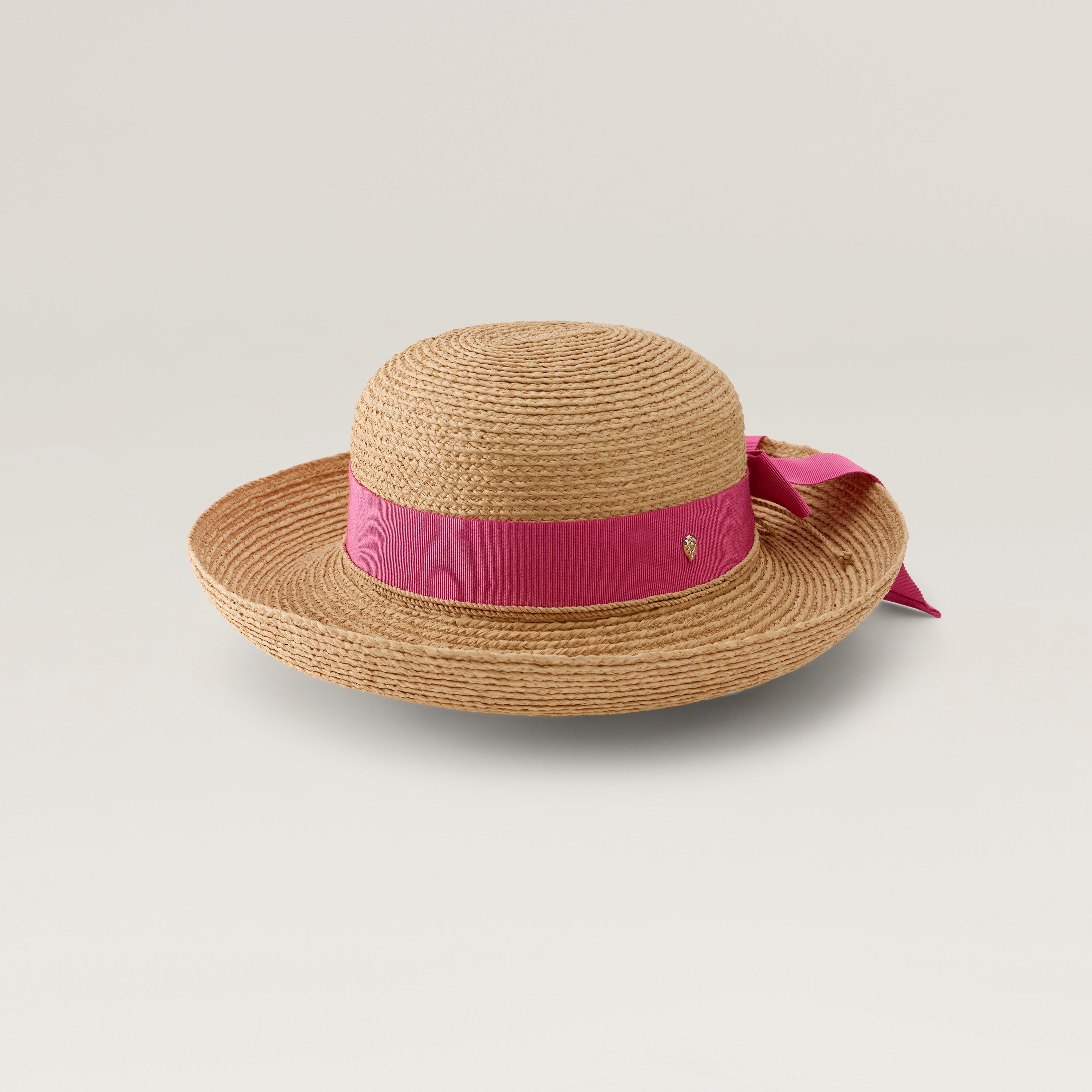 Newport Raffia Braid Hat - Natural/Bright Pink | Helen Kaminski US
