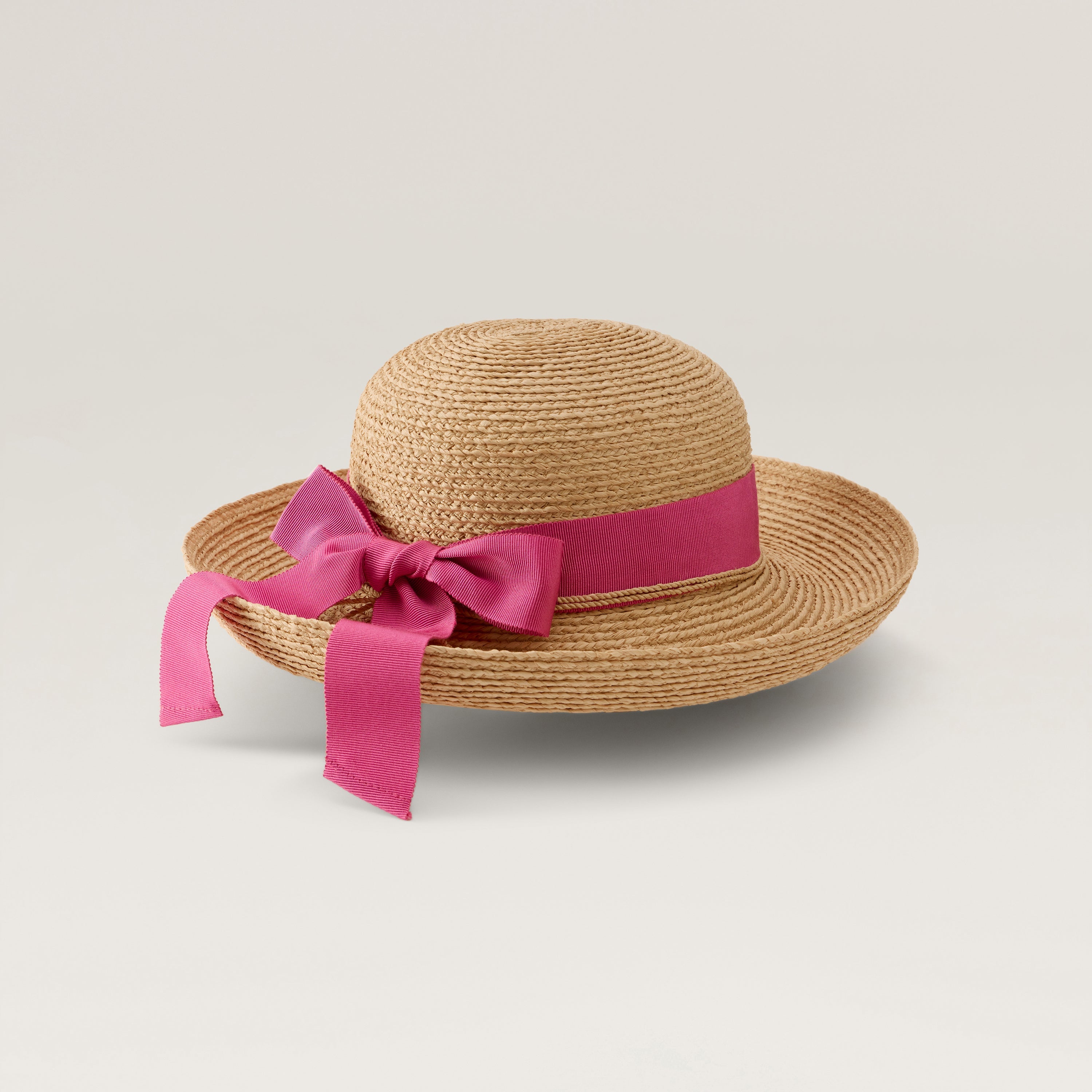 Newport Raffia Braid Hat - Natural/Bright Pink | Helen Kaminski US