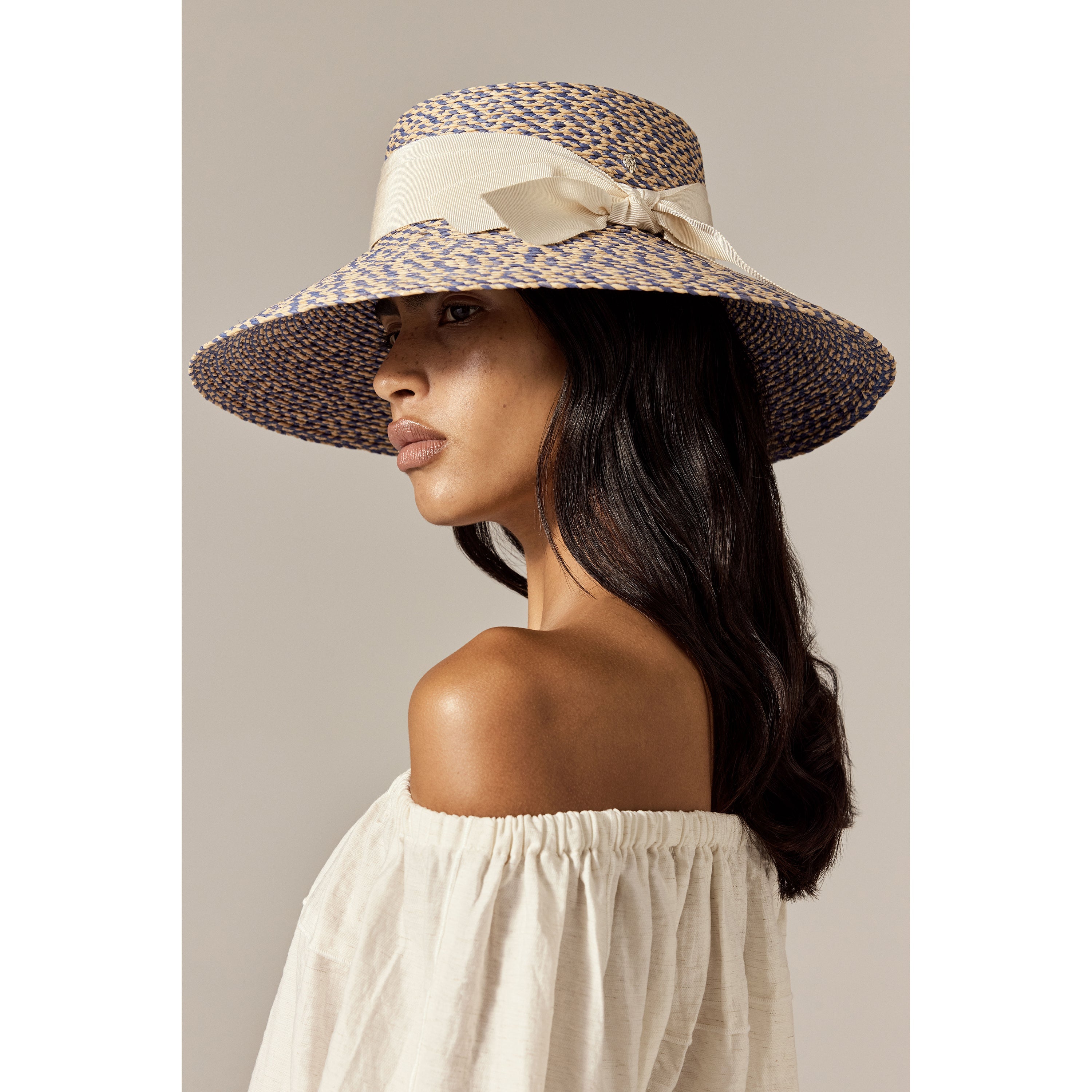 Tilly Raffia Braid Sun Hat - Lapis Melange/Cream | Helen Kaminski US