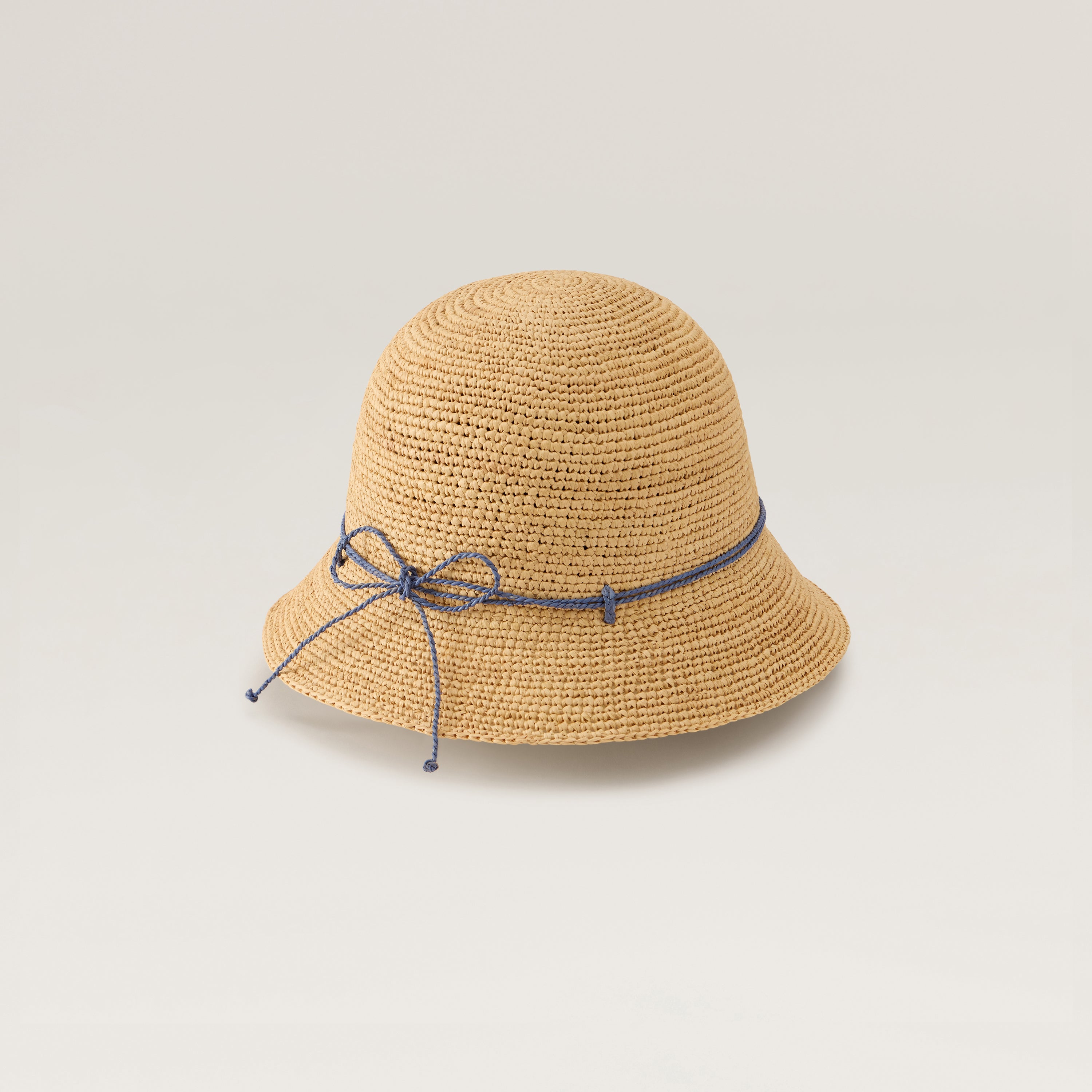 Villa 6 Raffia Crochet Cloche Hat - Natural/Lapis | Helen Kaminski US