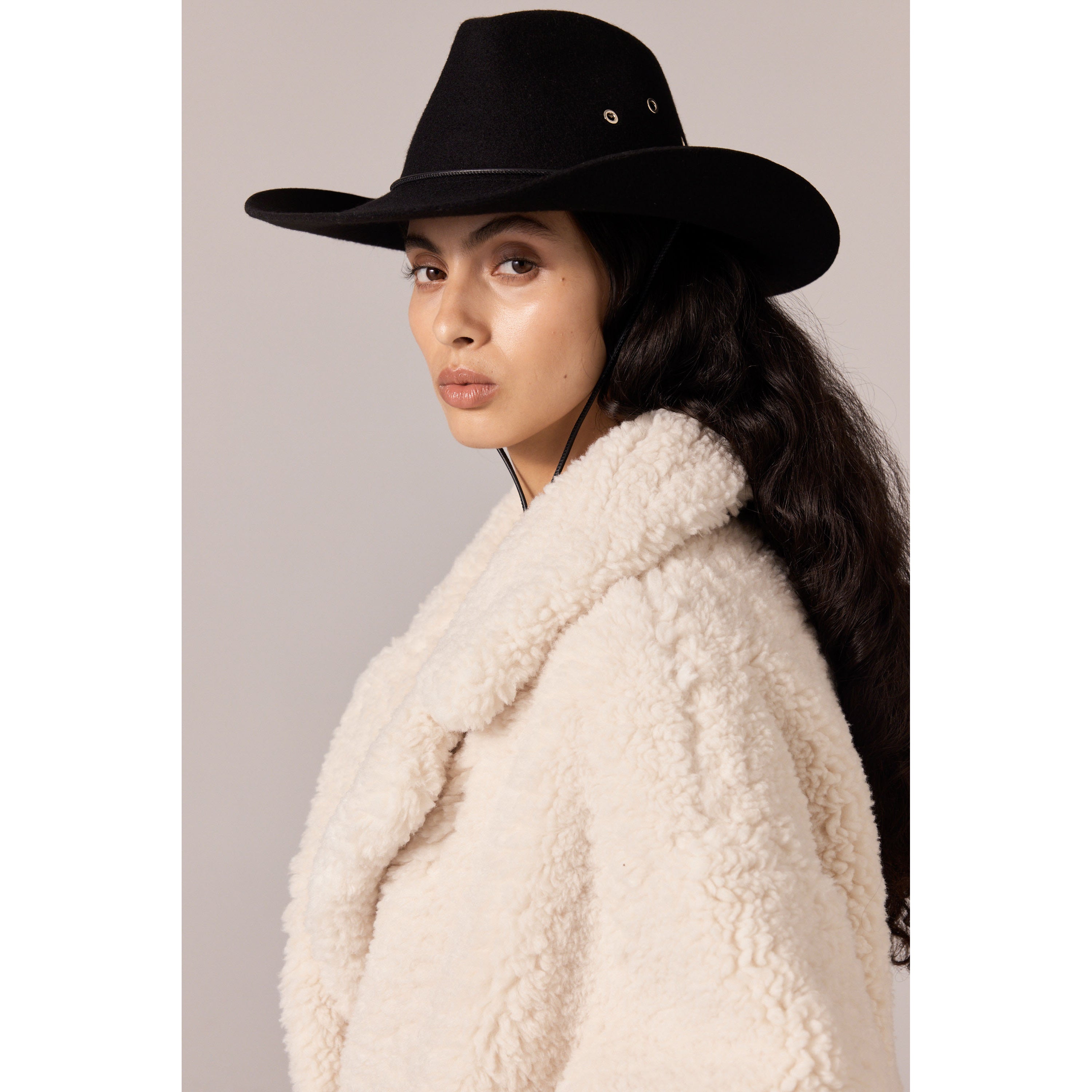 ANTHROPOLOGIE Amelia Black Fedora Wool Hat Hepworth Women main image 2