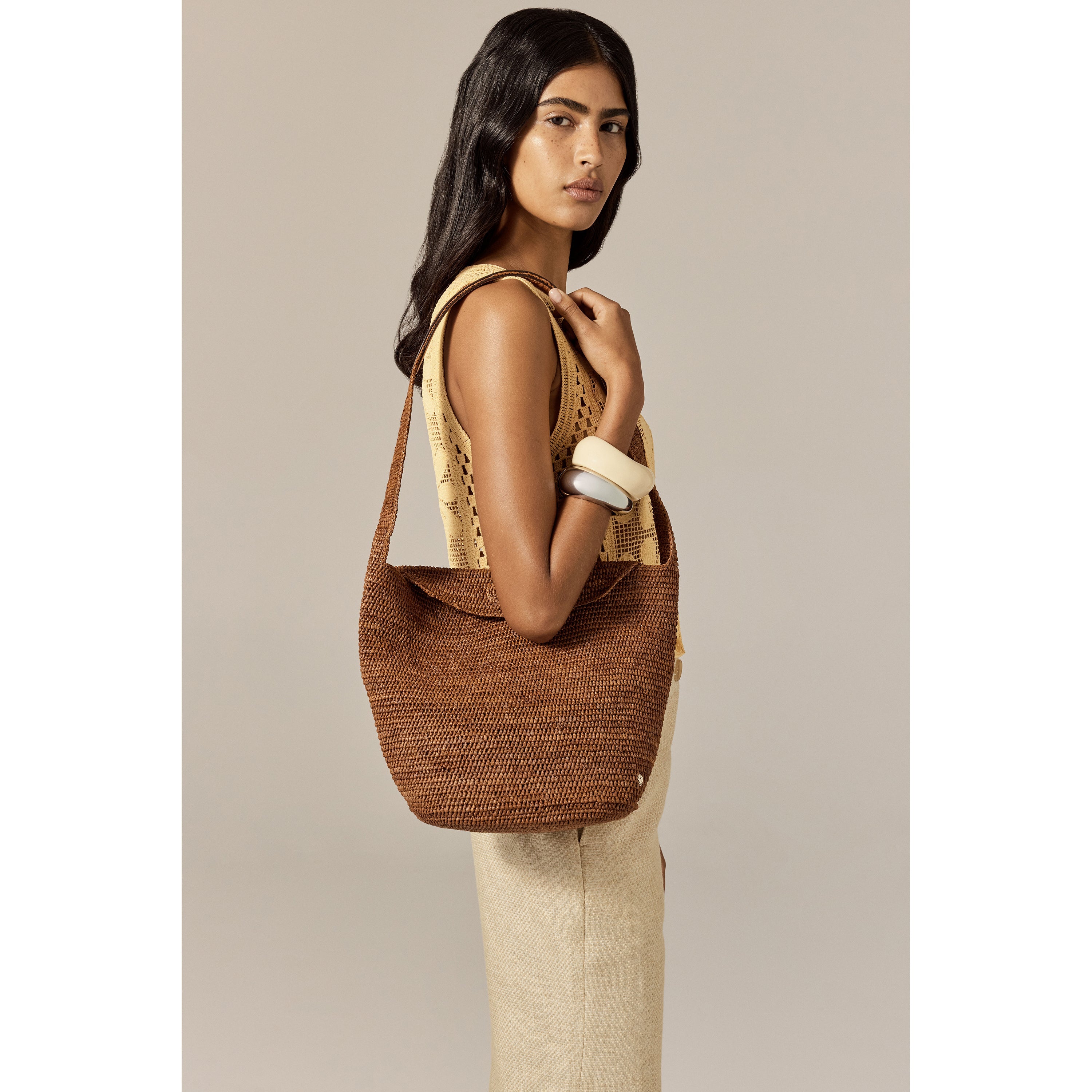 Yala Sac - Nutshell/Cotto - Small Raffia Bag | Helen Kaminski US