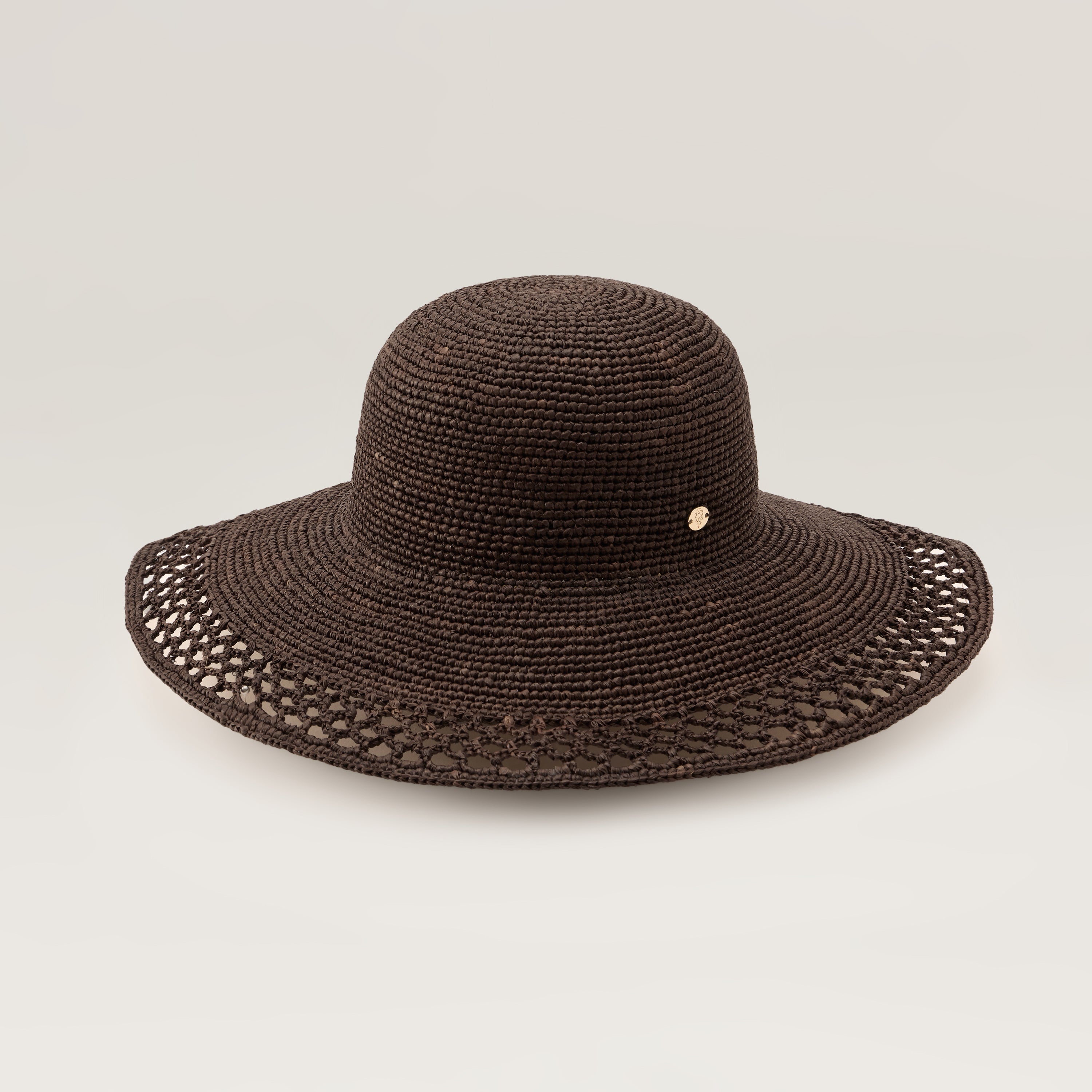 Buy Zuri Raffia Sun Hat - Chocolate - Helen Kaminski