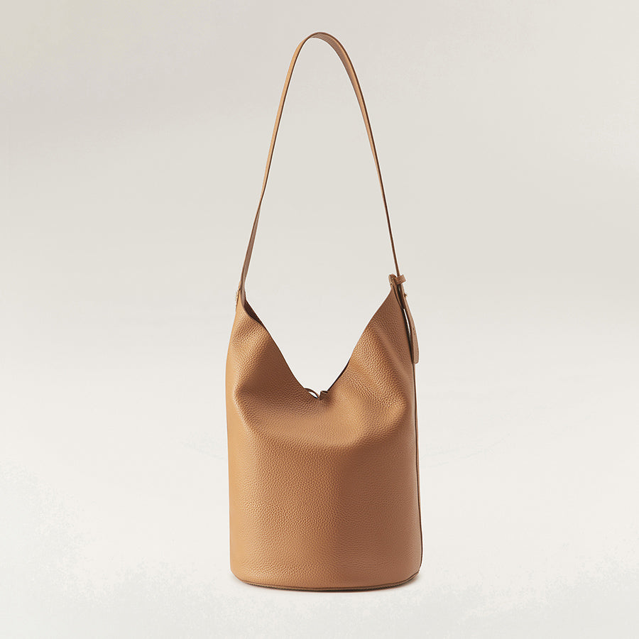 CROCHET LEATHER Hand BAG / Unique Purse /caramel Nude Color 