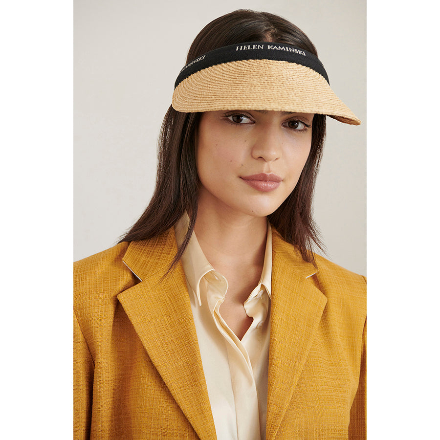 Bianca | Natural Stripe Women's Visor | Helen Kaminski