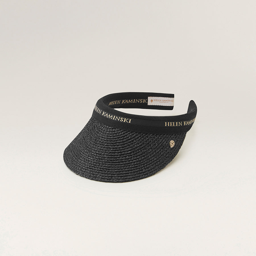 Marina | Charcoal Black Logo Visor Hat | Helen Kaminski