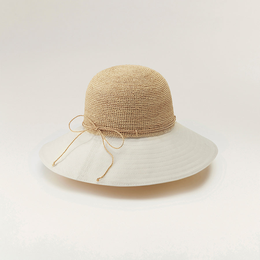 Shop the Kalola Round Crown Hat in Natural/Off White | Helen Kaminski