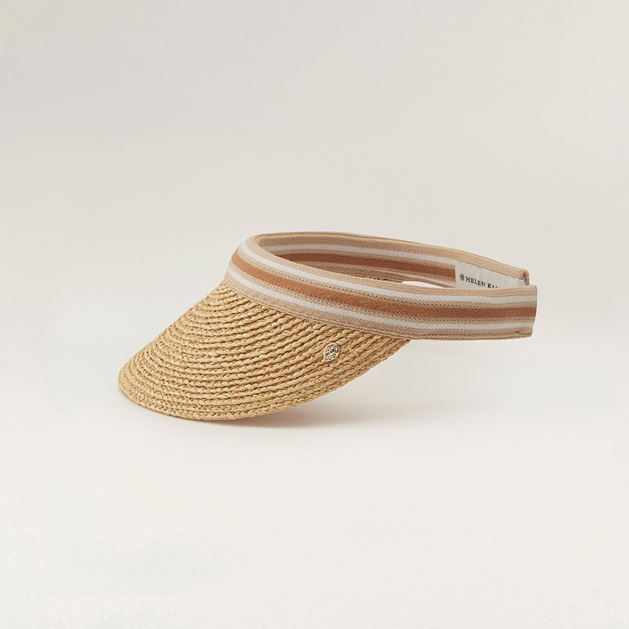 Marina | Natural Stripe Visor Hat | Helen Kaminski