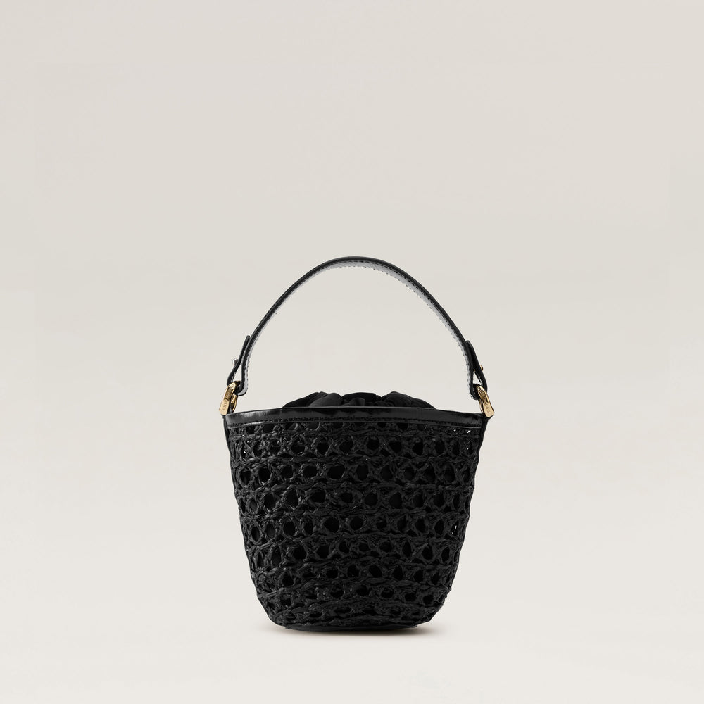 Ama Lace Braid Basket Small Tote Bag - Charcoal | Helen Kaminski US