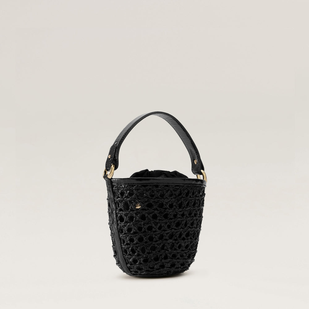 Ama Lace Braid Basket Small Tote Bag - Charcoal | Helen Kaminski US