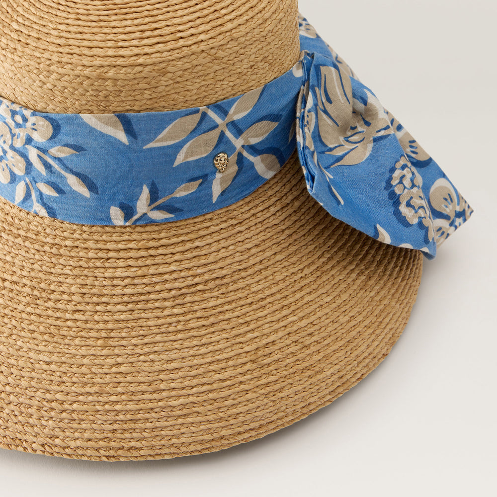Amora Raffia Sun Hat Wide Brim - Lake | Helen Kaminski US