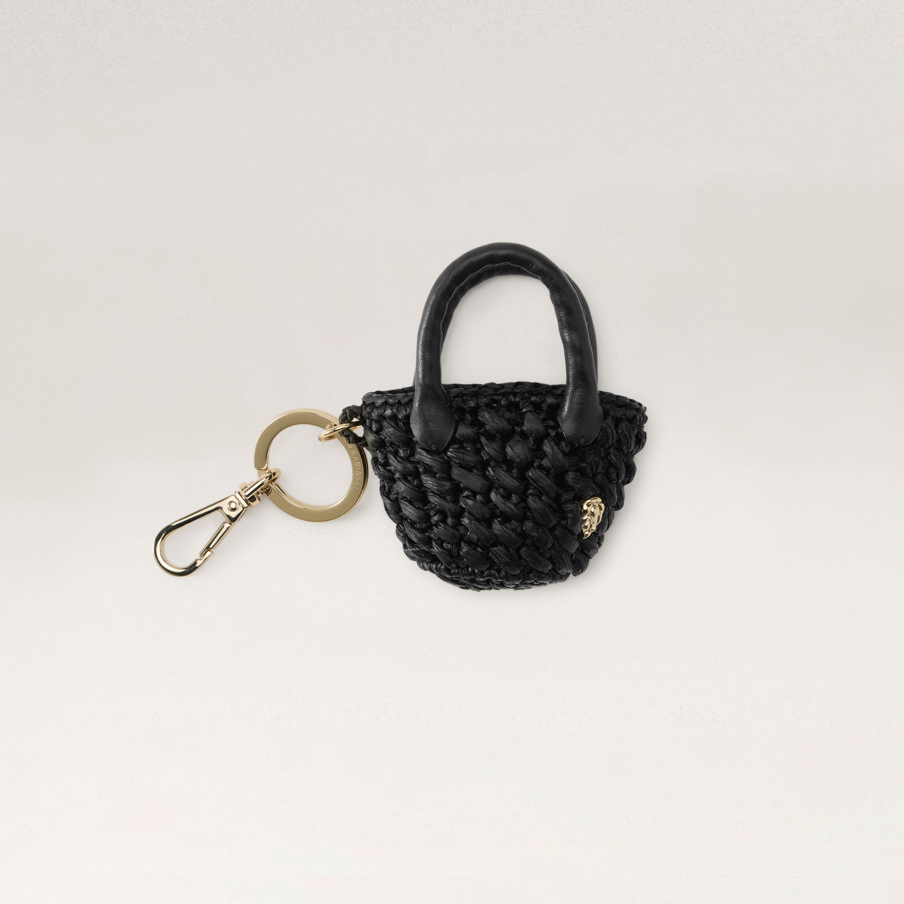 Ampara Raffia Crochet Bag Charm Accessory - Charcoal/Black | Helen