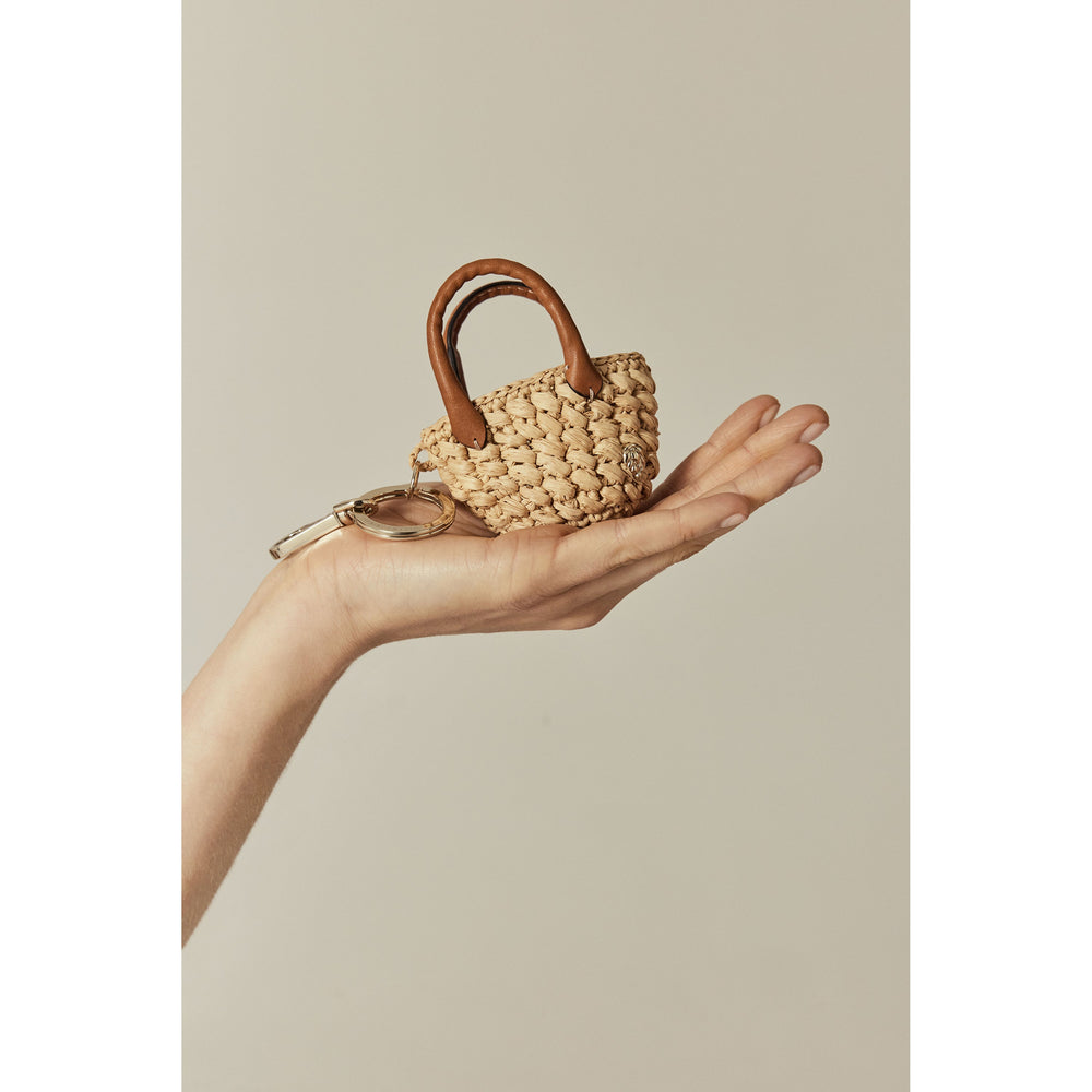 Ampara Raffia Crochet Bag Charm Accessory - Natural/Cotto | Helen