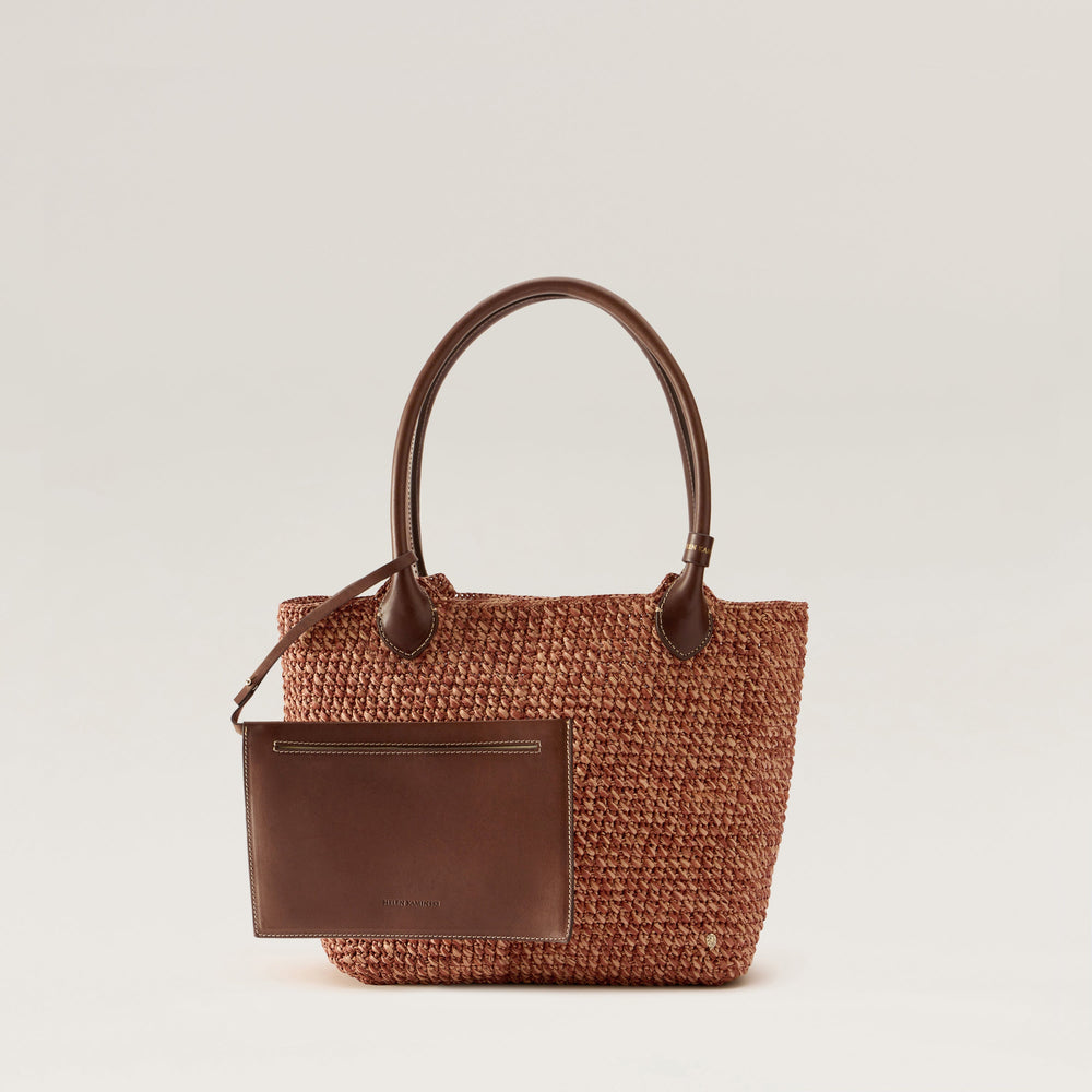 Ampara Large Tote Bag - Petal Melange/Chocolate | Helen Kaminski US