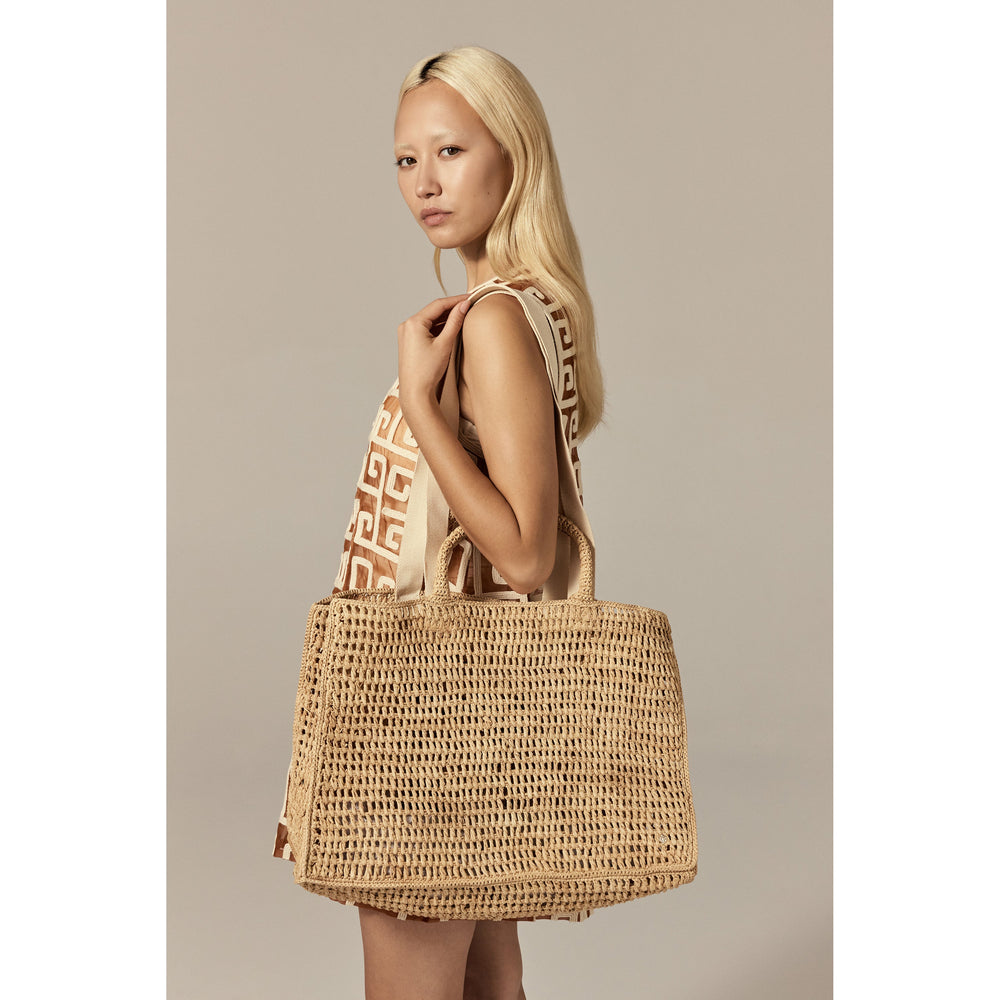 TRAUM.linokekena□new.333-originalリネンtote Anika Raffia Crochet Tote - Natural - Large Tote Bag | Helen