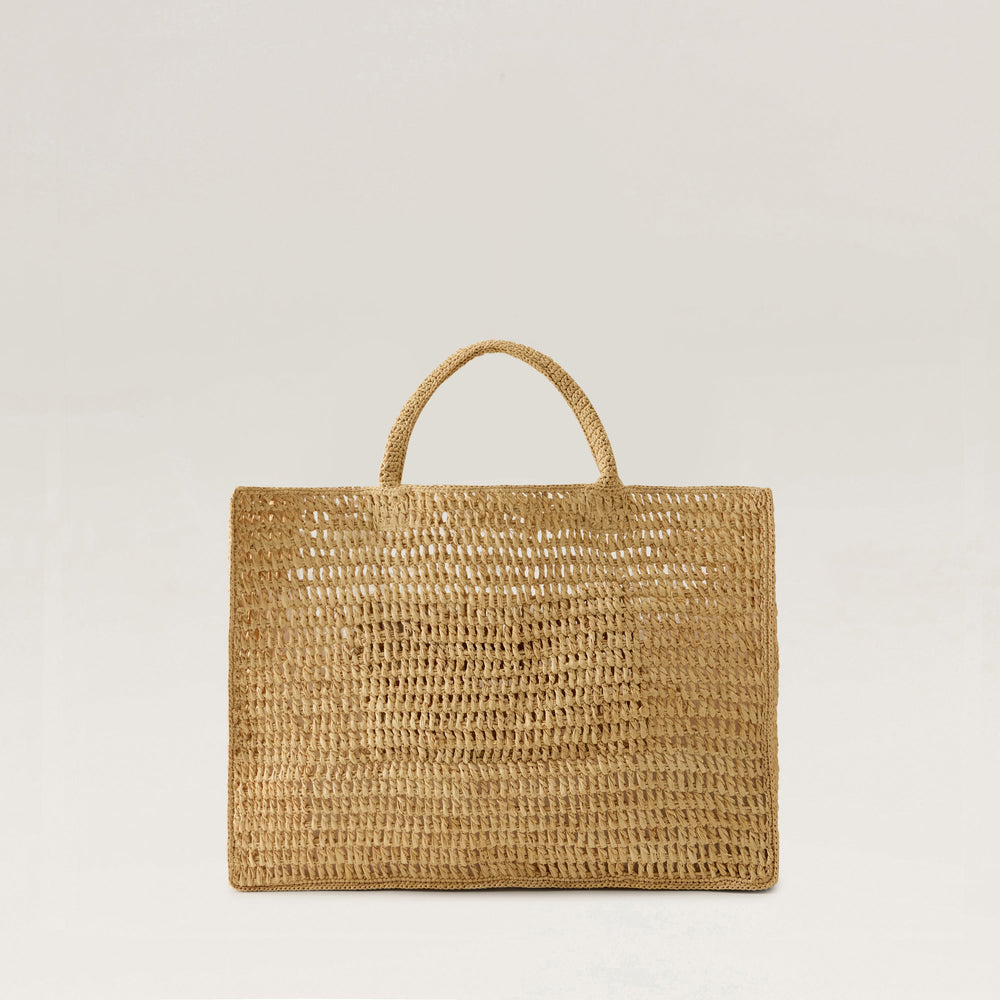 Anika Raffia Crochet Tote - Natural - Large Tote Bag | Helen