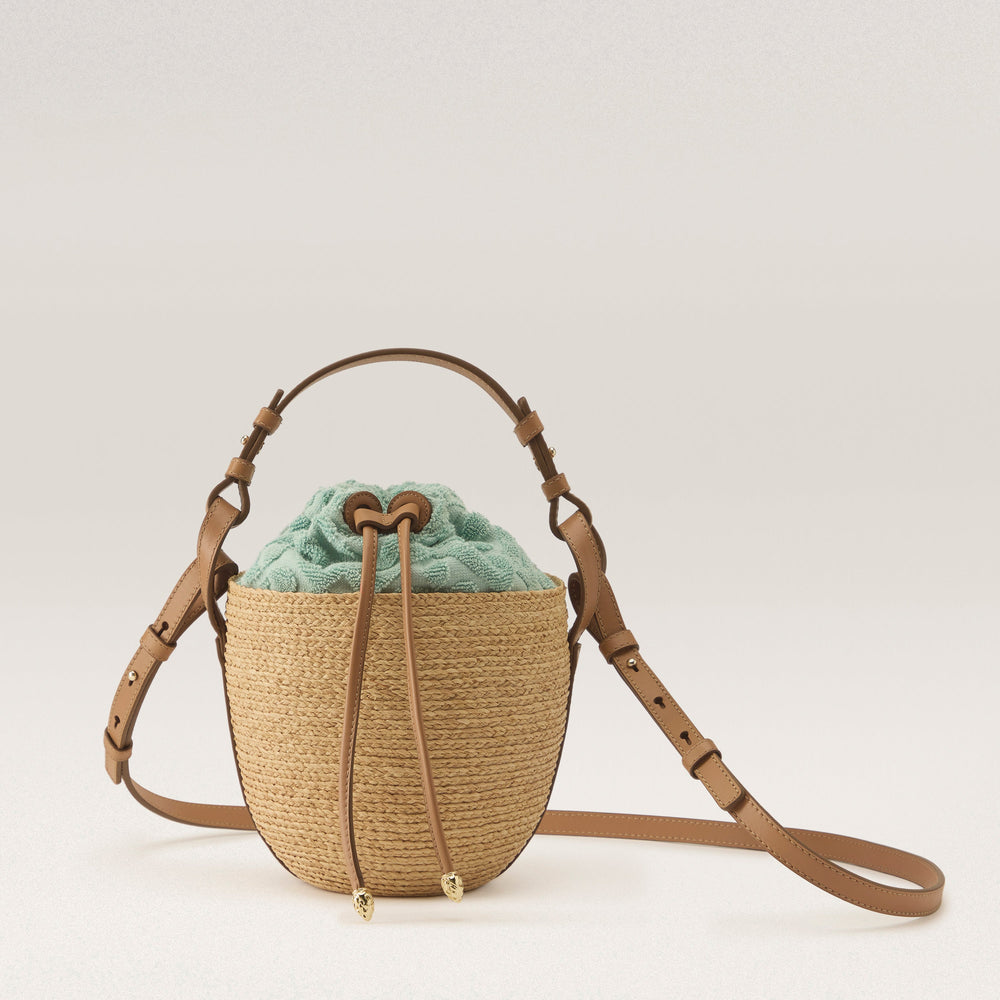 かごバッグ HELEN KAMINSKI 25SS AQUA RAPIA SMALL BUCKET BAG Agua Bucket Bag Small Natural/Seaglass - Helen Kaminski US